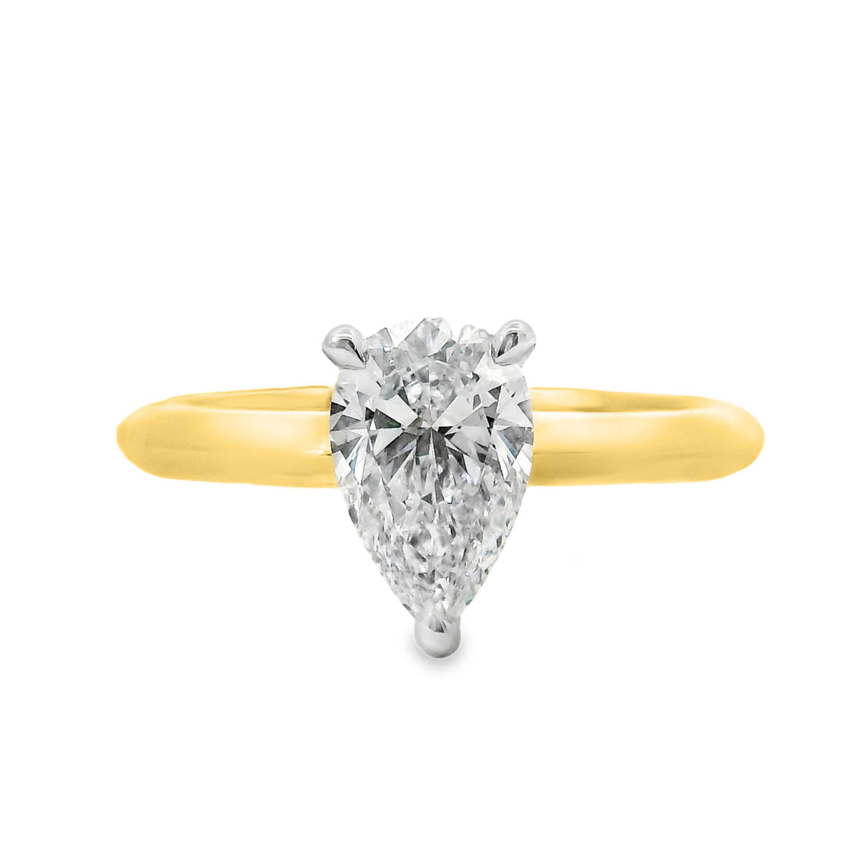 Rose Diamond Solitaire Pear Cut Engagement Ring