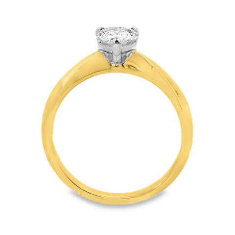 Rose Diamond Solitaire Pear Cut Engagement Ring
