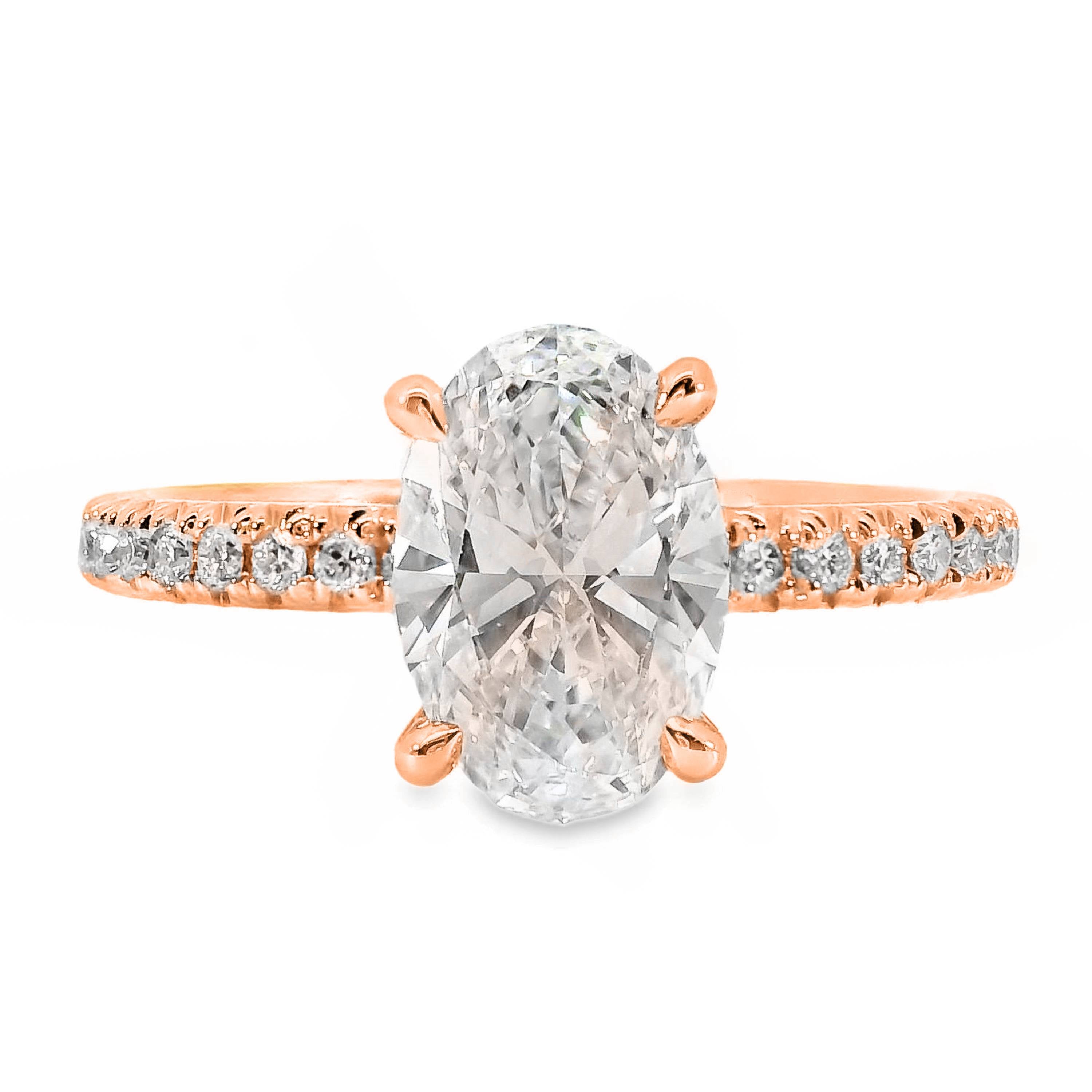 Maisie Diamond Hidden Halo Oval Cut Engagement Ring