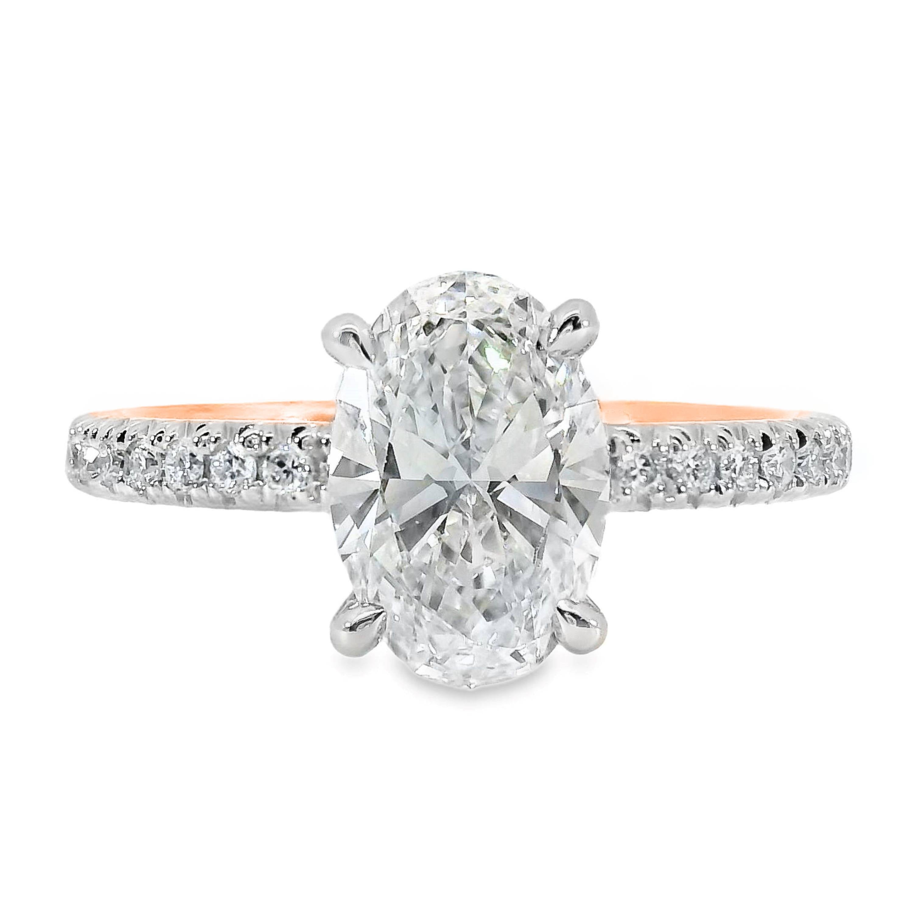 Maisie Lab Grown Diamond Hidden Halo Oval Cut Engagement Ring
