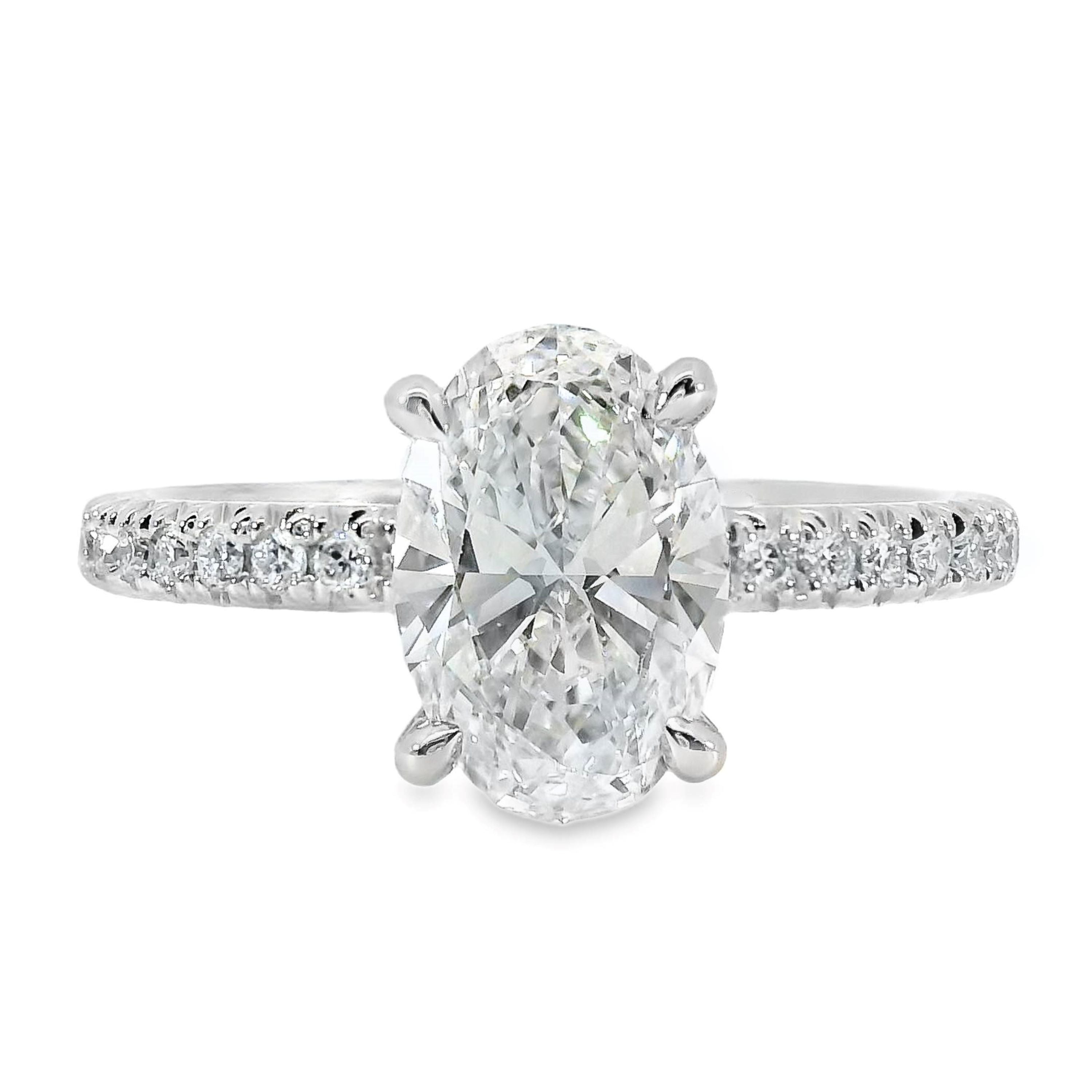 Maisie Lab Grown Diamond Hidden Halo Oval Cut Engagement Ring