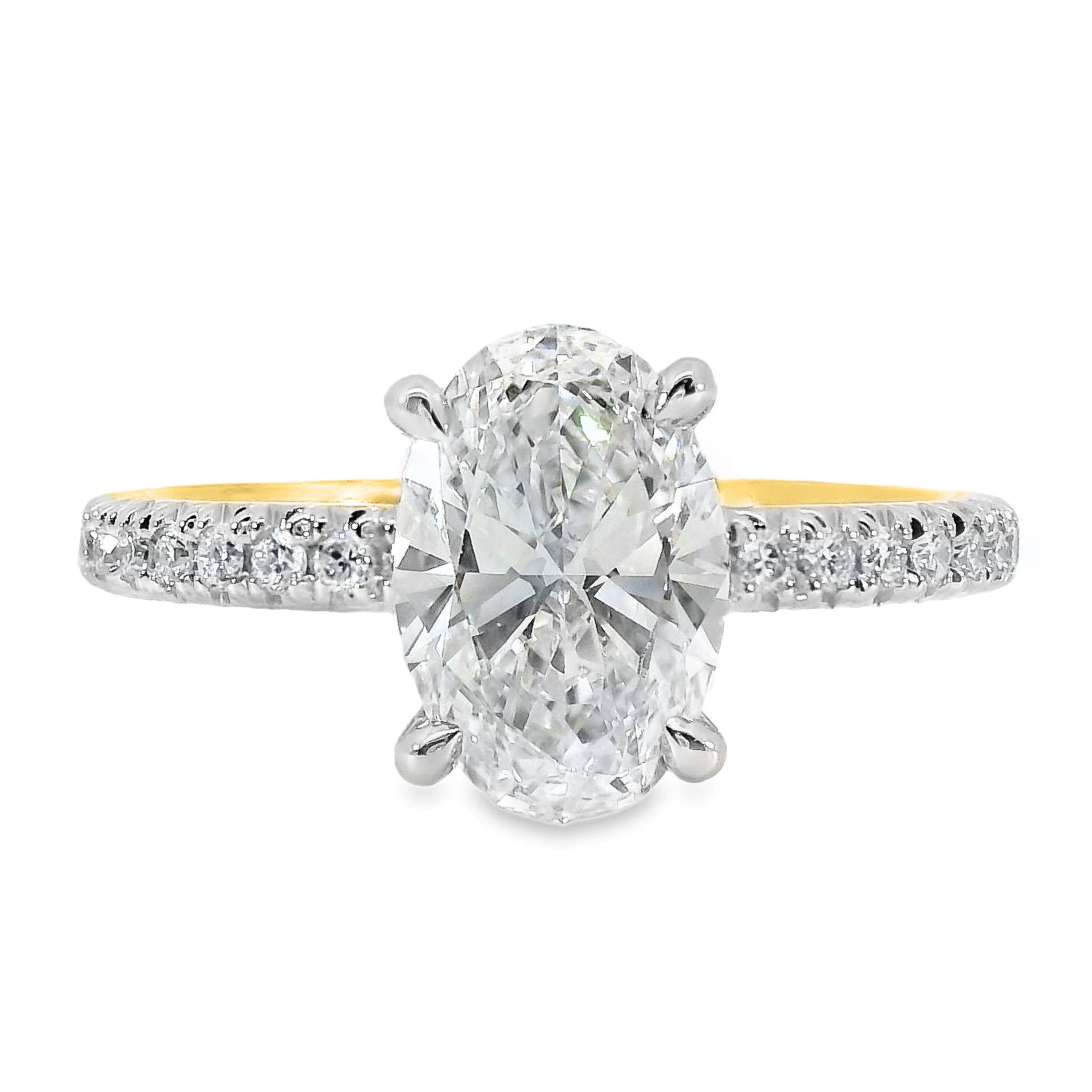 Maisie Lab Grown Diamond Hidden Halo Oval Cut Engagement Ring