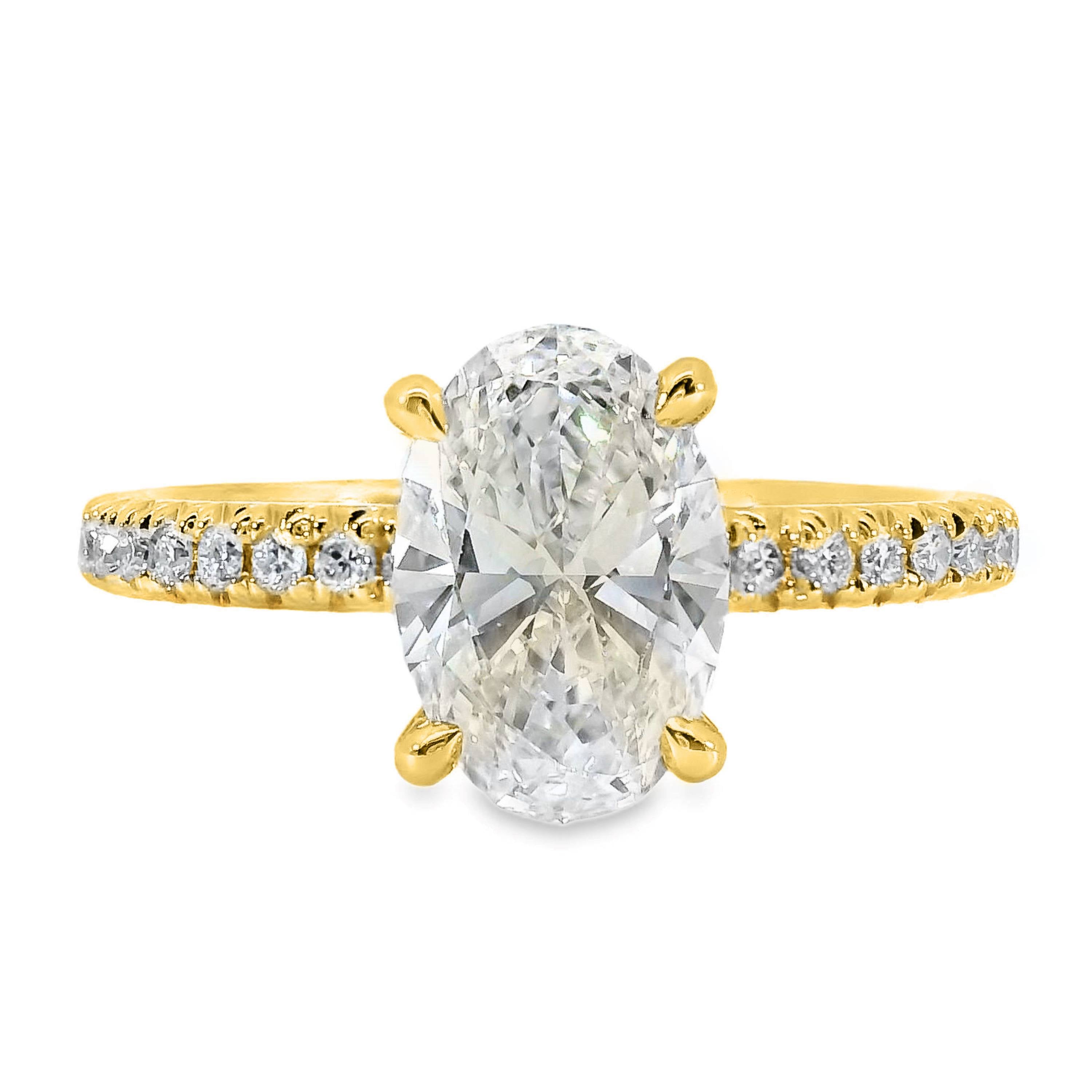 Maisie Lab Grown Diamond Hidden Halo Oval Cut Engagement Ring