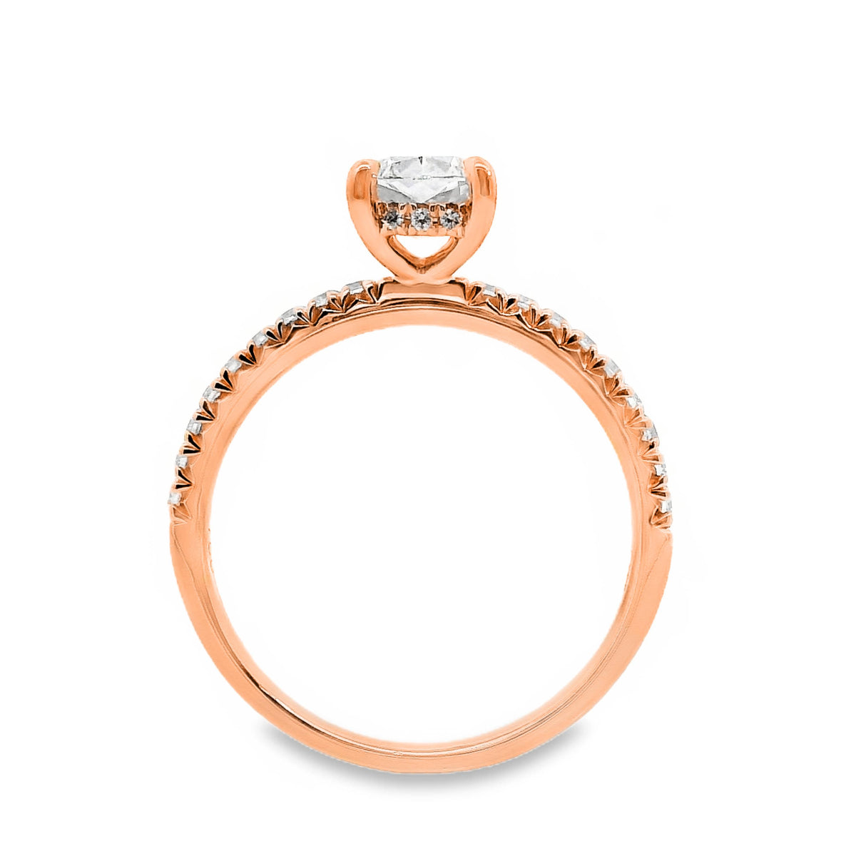 Elsie Diamond Hidden Halo Cussion Cut Engagement Ring