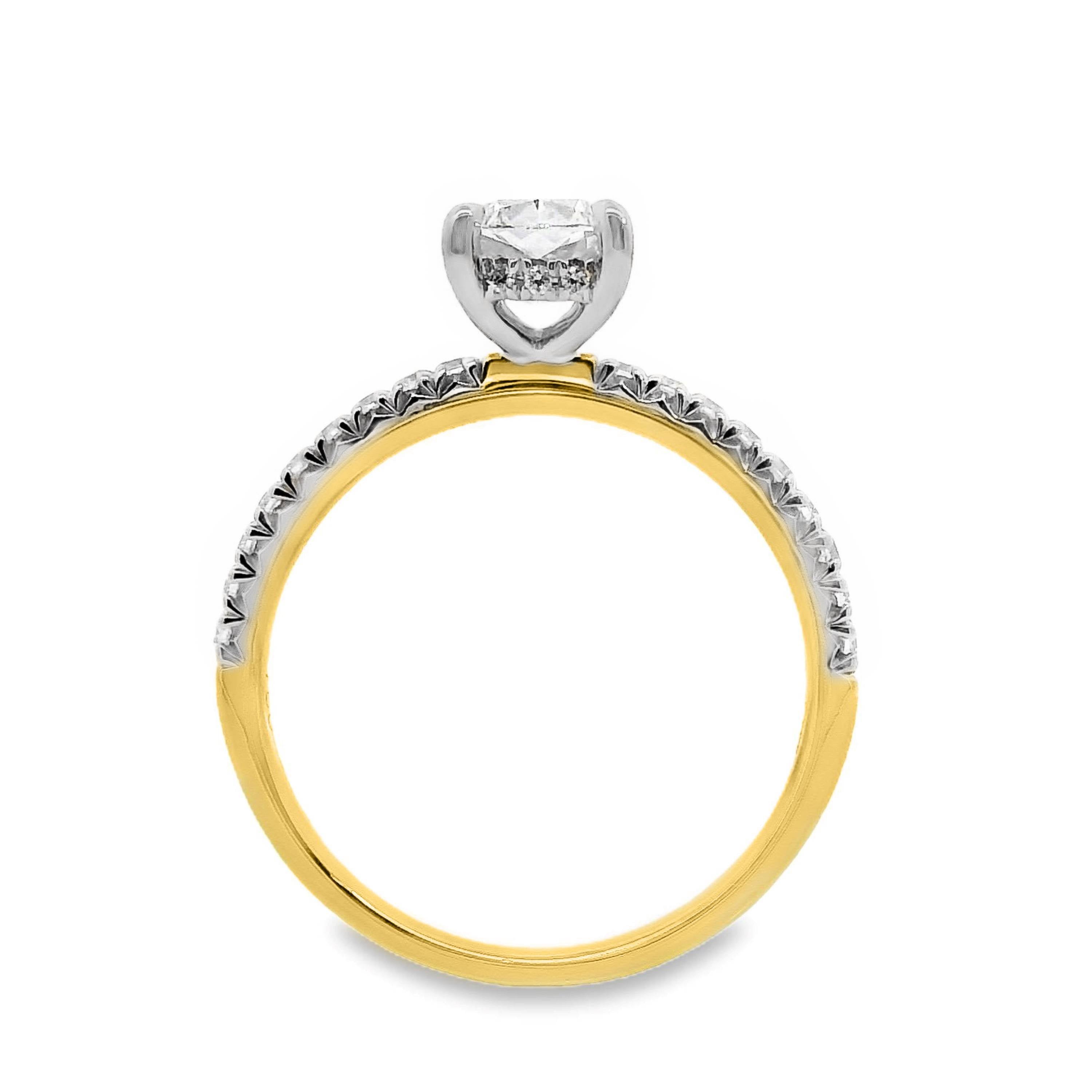 Elsie Diamond Hidden Halo Cussion Cut Engagement Ring