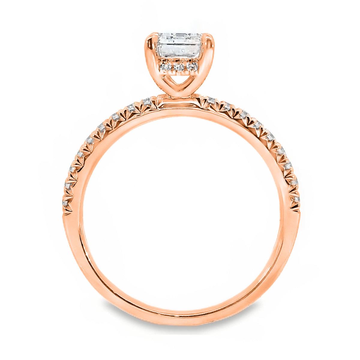 Hazel Diamond Hidden Halo Emerald Cut Engagement Ring