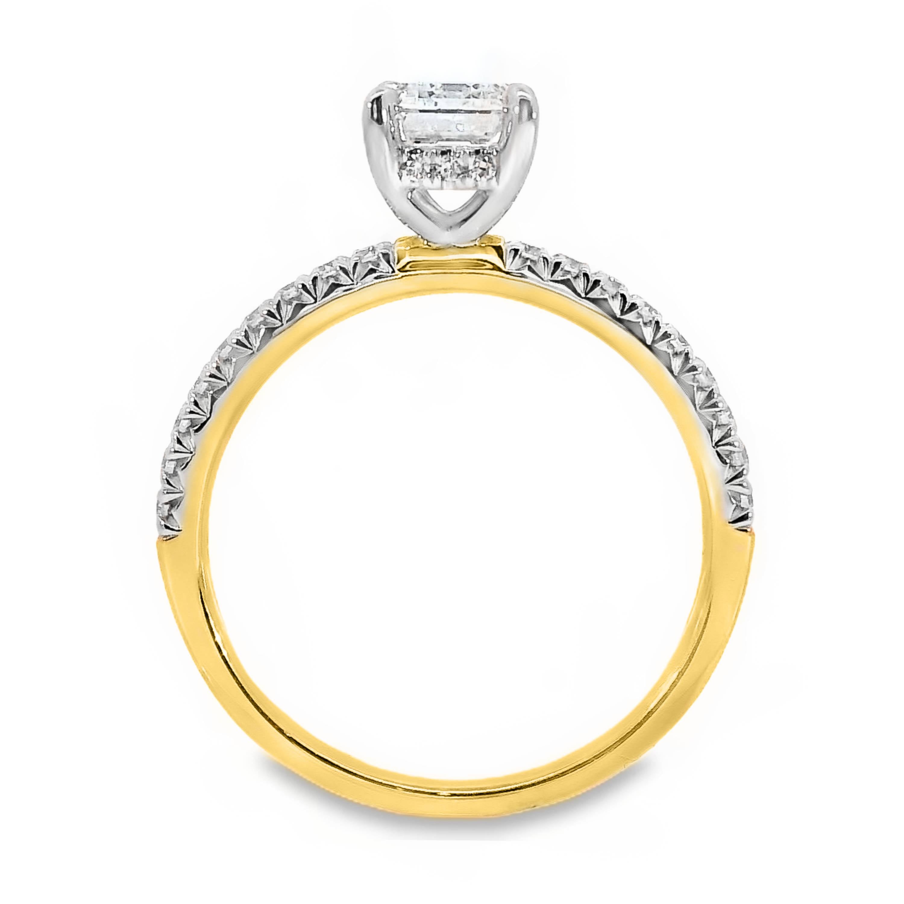 Hazel Diamond Hidden Halo Emerald Cut Engagement Ring