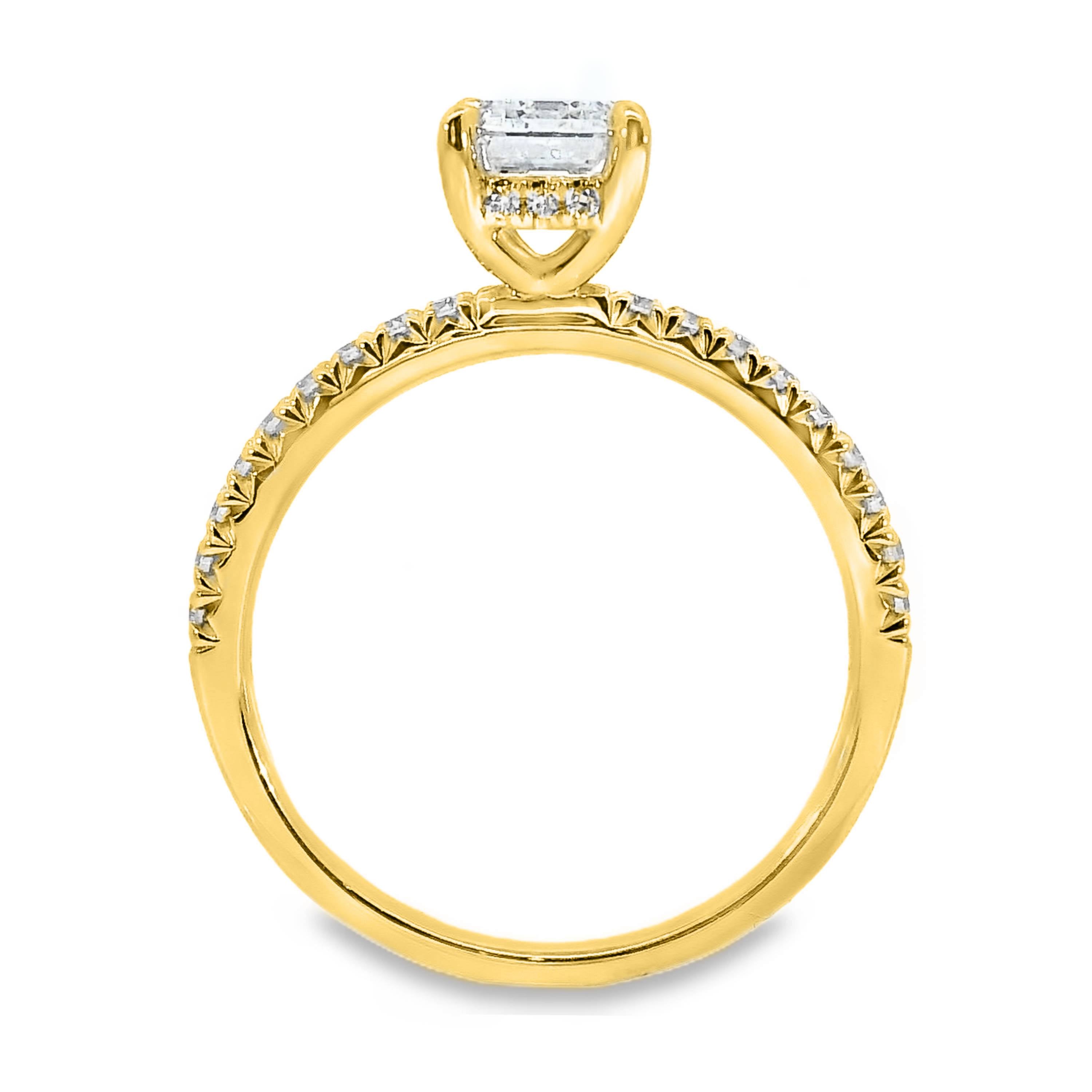 Hazel Diamond Hidden Halo Emerald Cut Engagement Ring