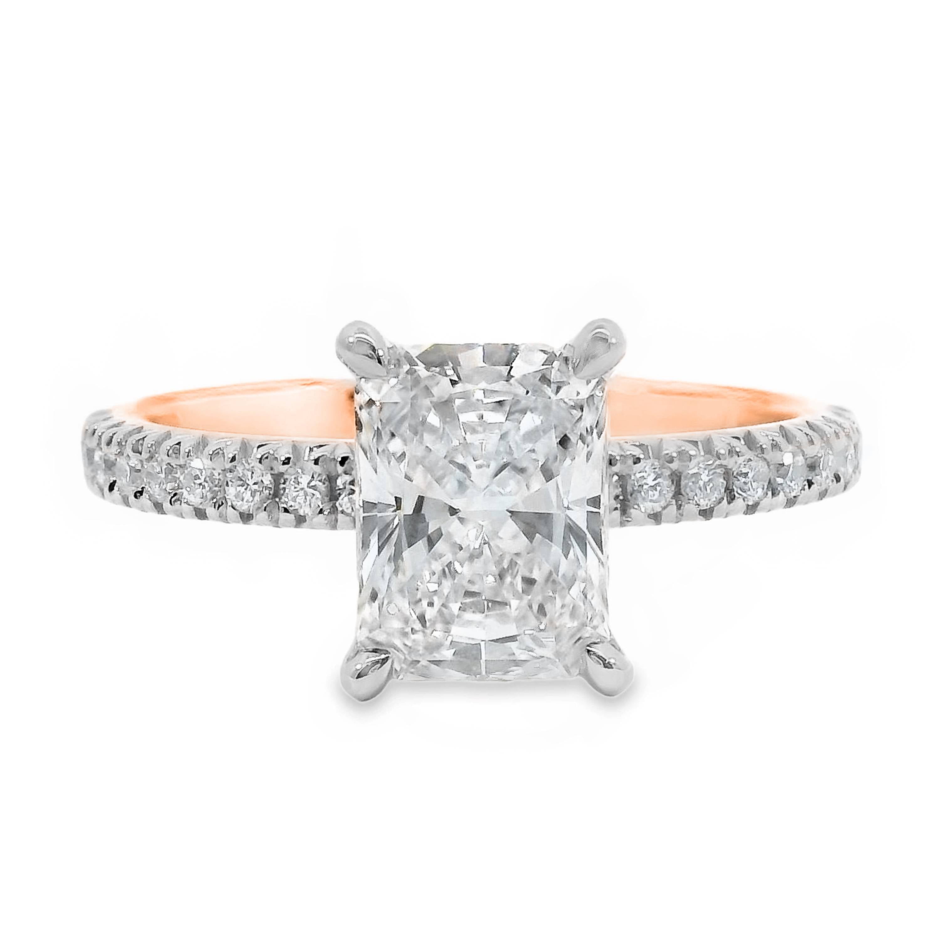Adeline Diamond Hidden Halo Radiant Cut Engagement Ring