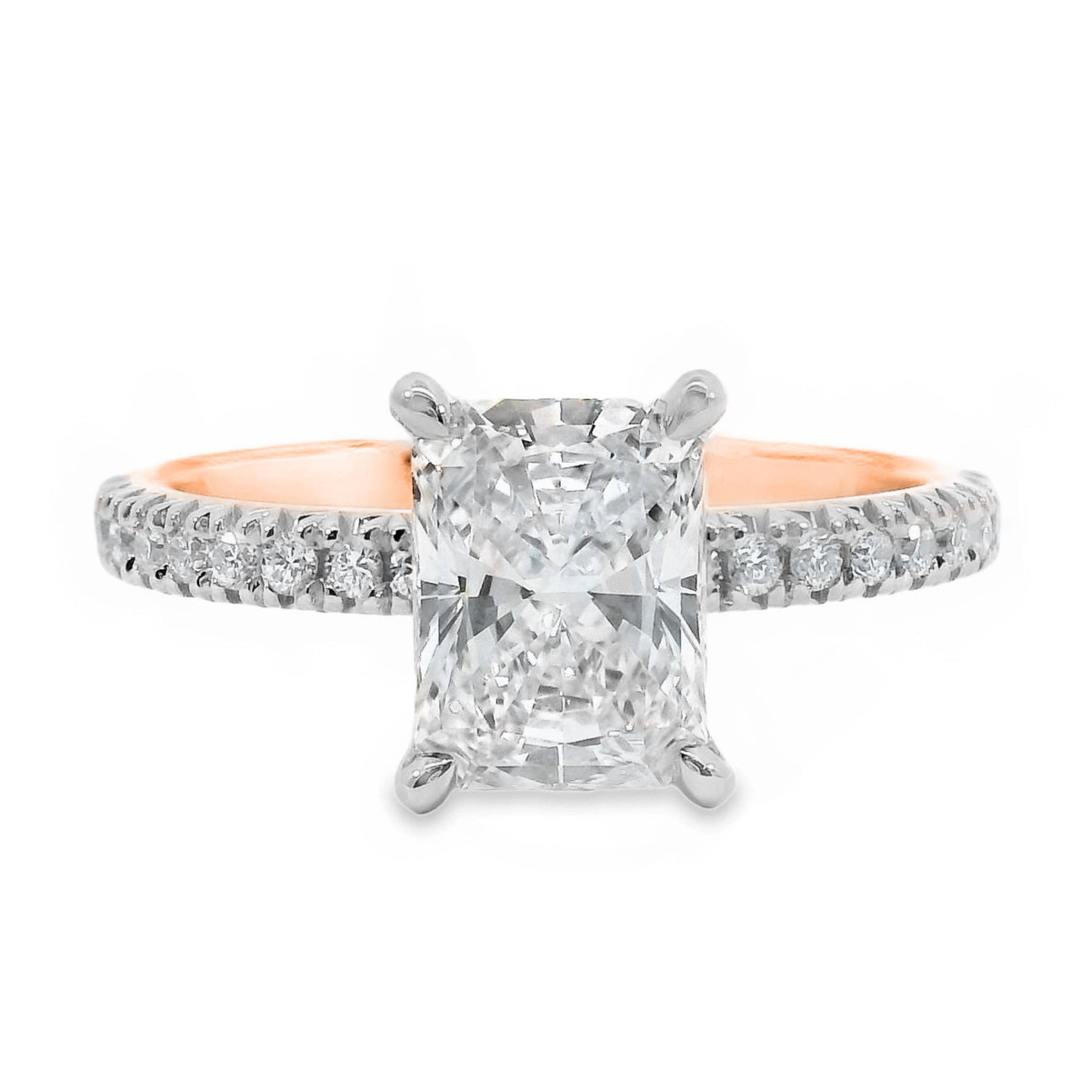 Adeline Diamond Hidden Halo Radiant Cut Engagement Ring