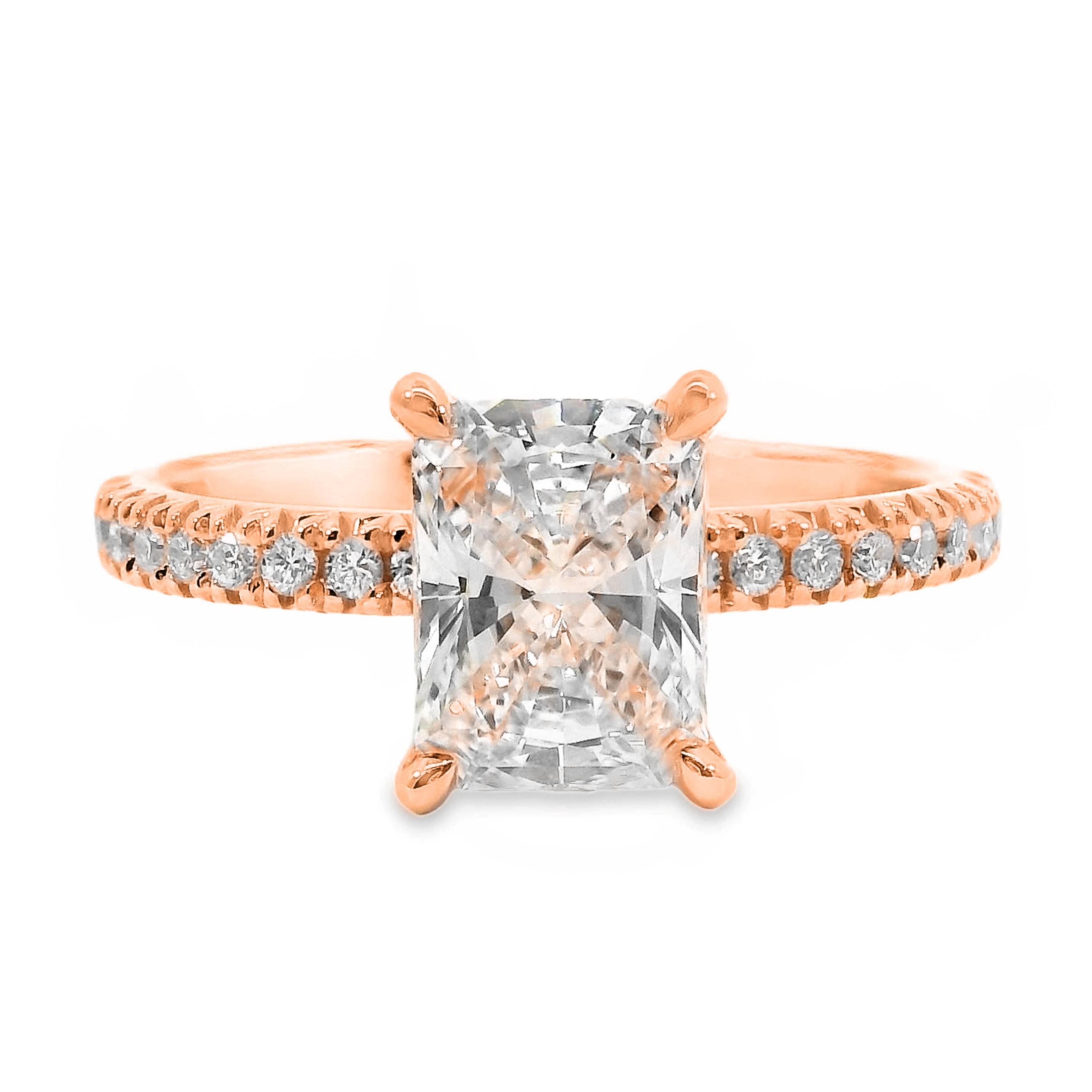 Adeline Diamond Hidden Halo Radiant Cut Engagement Ring