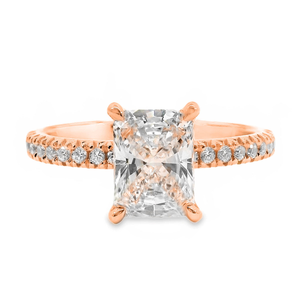 Adeline Diamond Hidden Halo Radiant Cut Engagement Ring