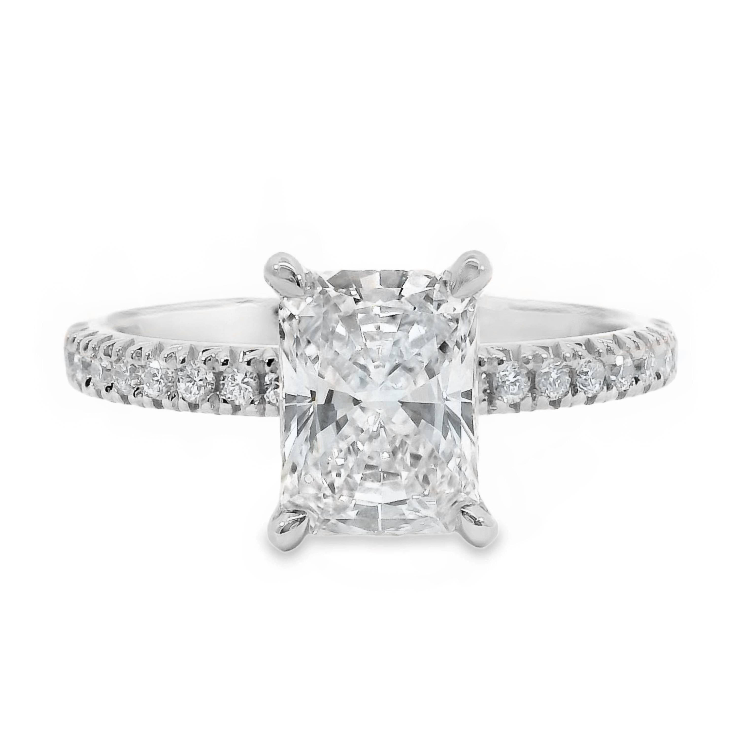 Adeline Diamond Hidden Halo Radiant Cut Engagement Ring