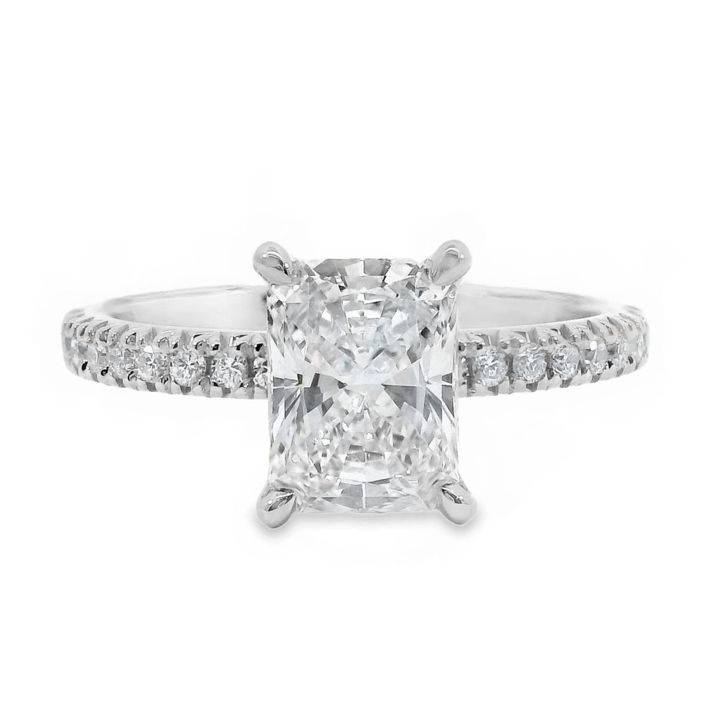 Adeline Diamond Hidden Halo Radiant Cut Engagement Ring