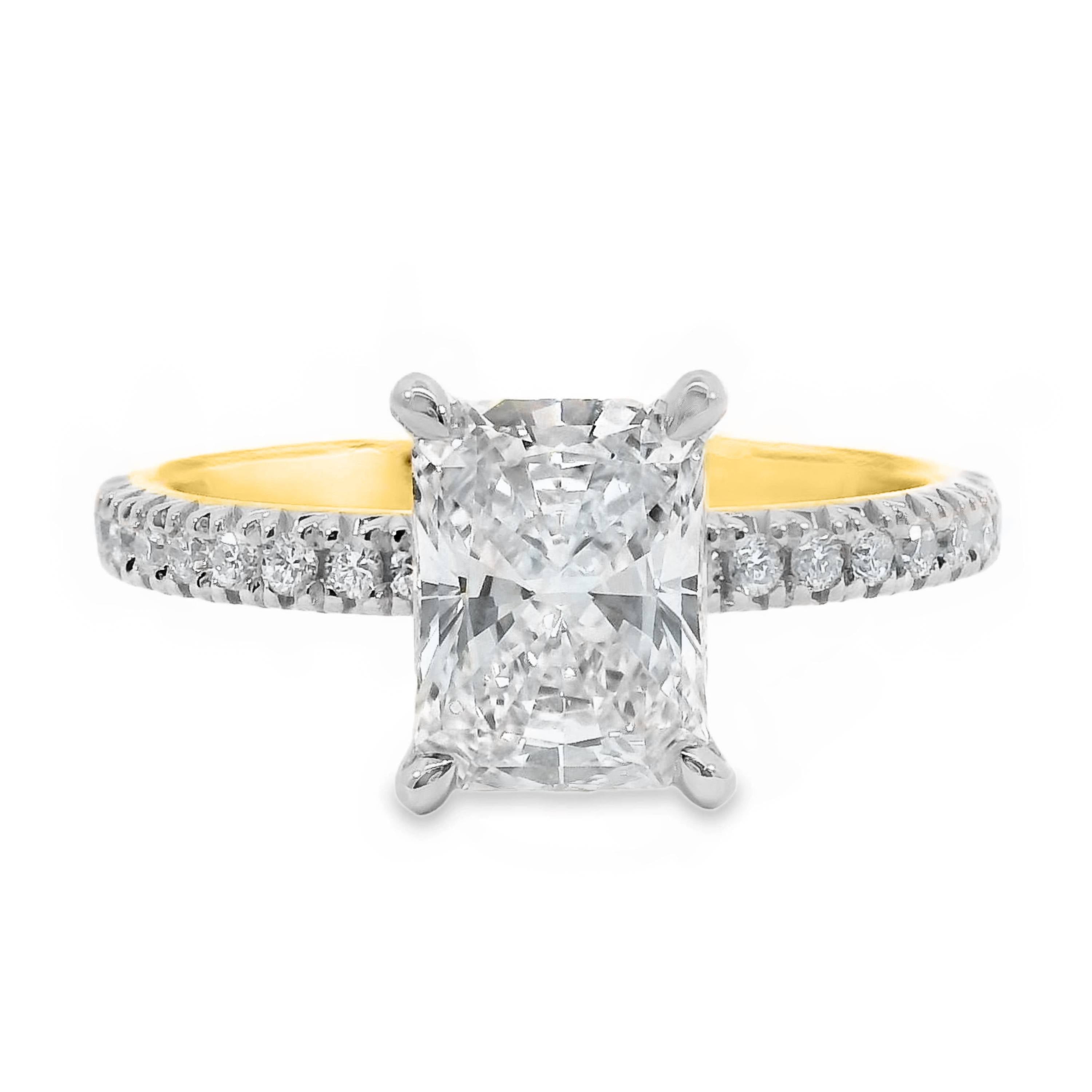 Adeline Diamond Hidden Halo Radiant Cut Engagement Ring