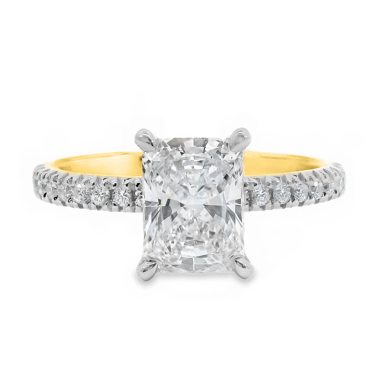 Adeline Lab Grown Diamond Hidden Halo Radiant Cut Engagement Ring