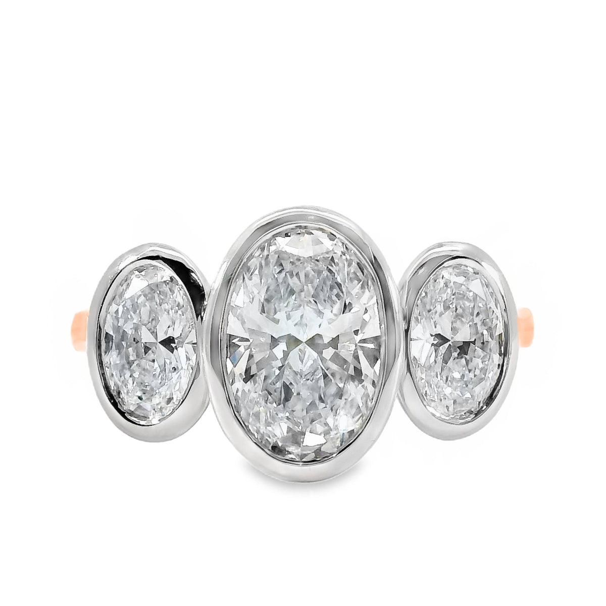 Tabitha Diamond Trilogy Oval Cut Engagement Ring