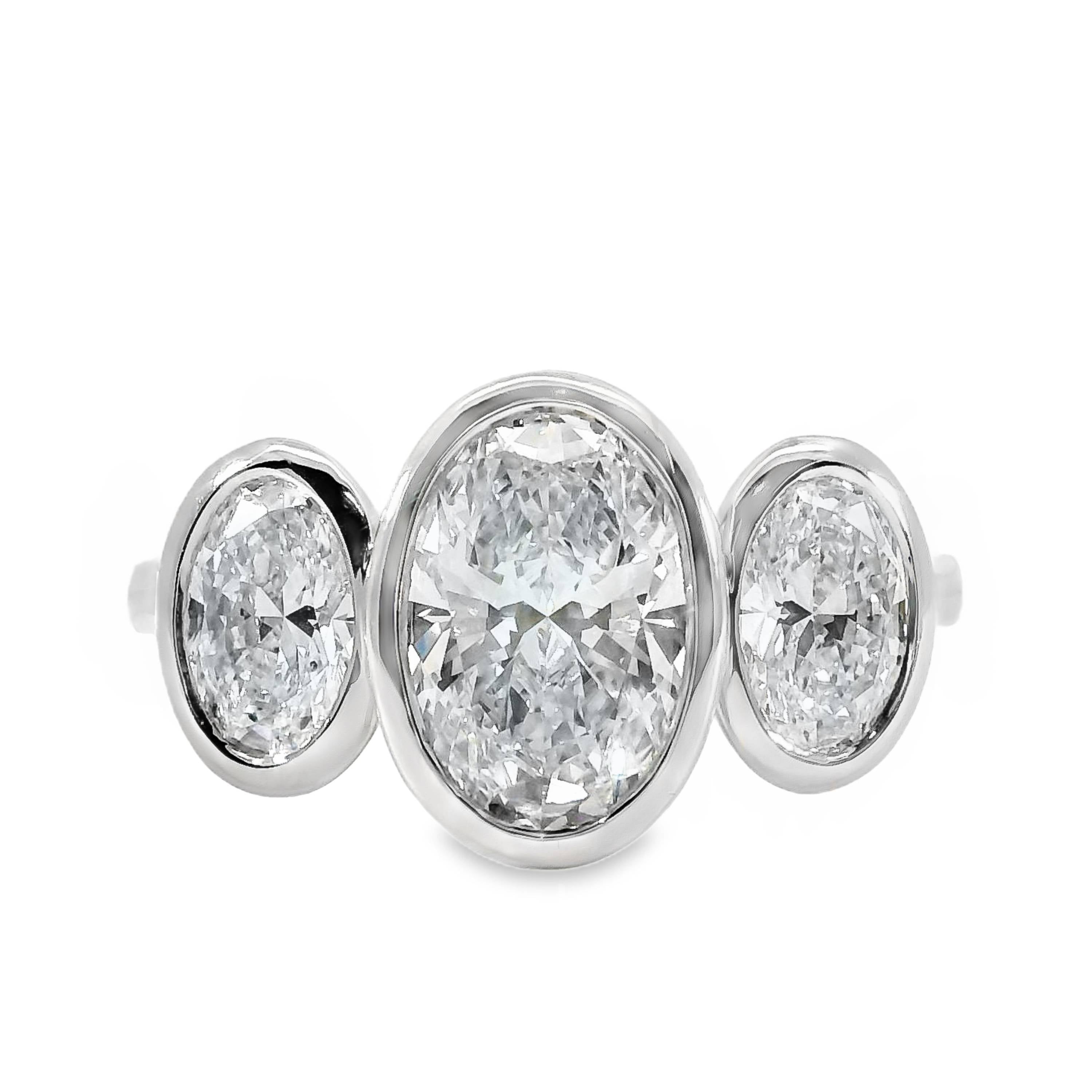 Tabitha Diamond Trilogy Oval Cut Engagement Ring