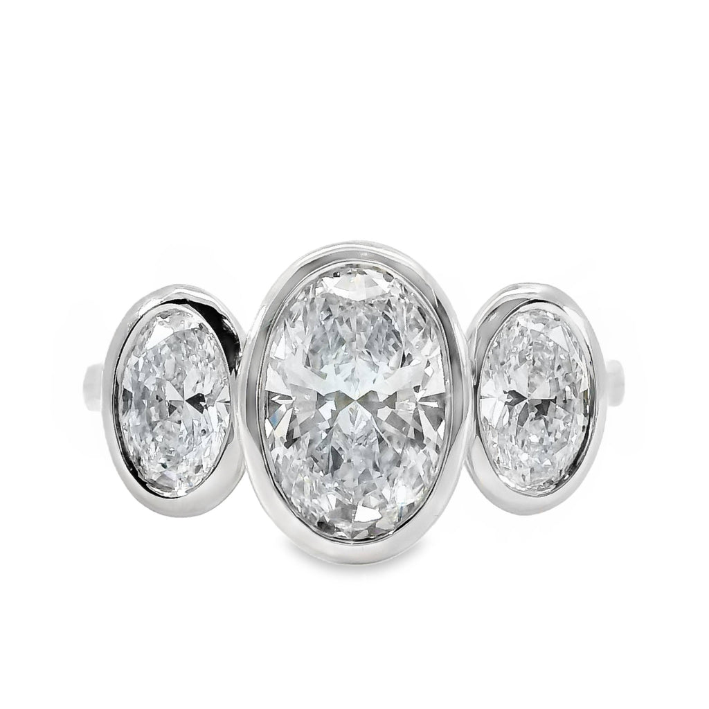 Tabitha Diamond Trilogy Oval Cut Engagement Ring