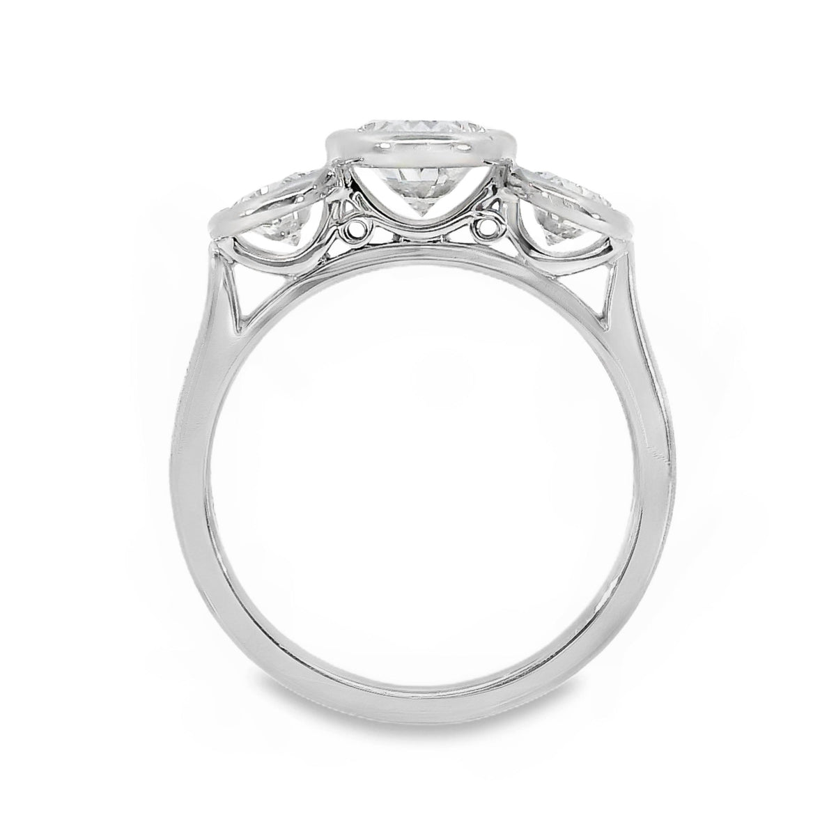 Tabitha Diamond Trilogy Oval Cut Engagement Ring