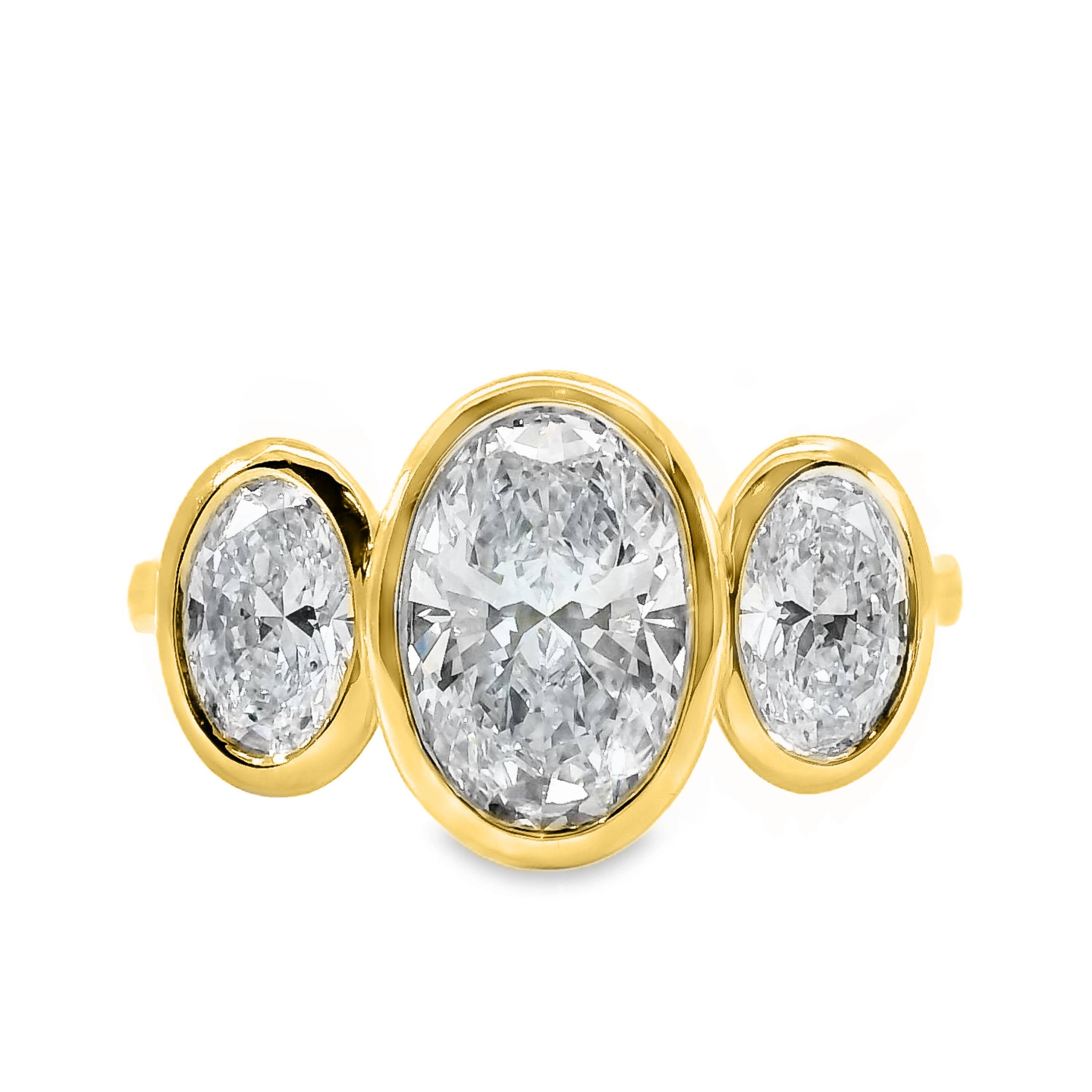 Tabitha Diamond Trilogy Oval Cut Engagement Ring