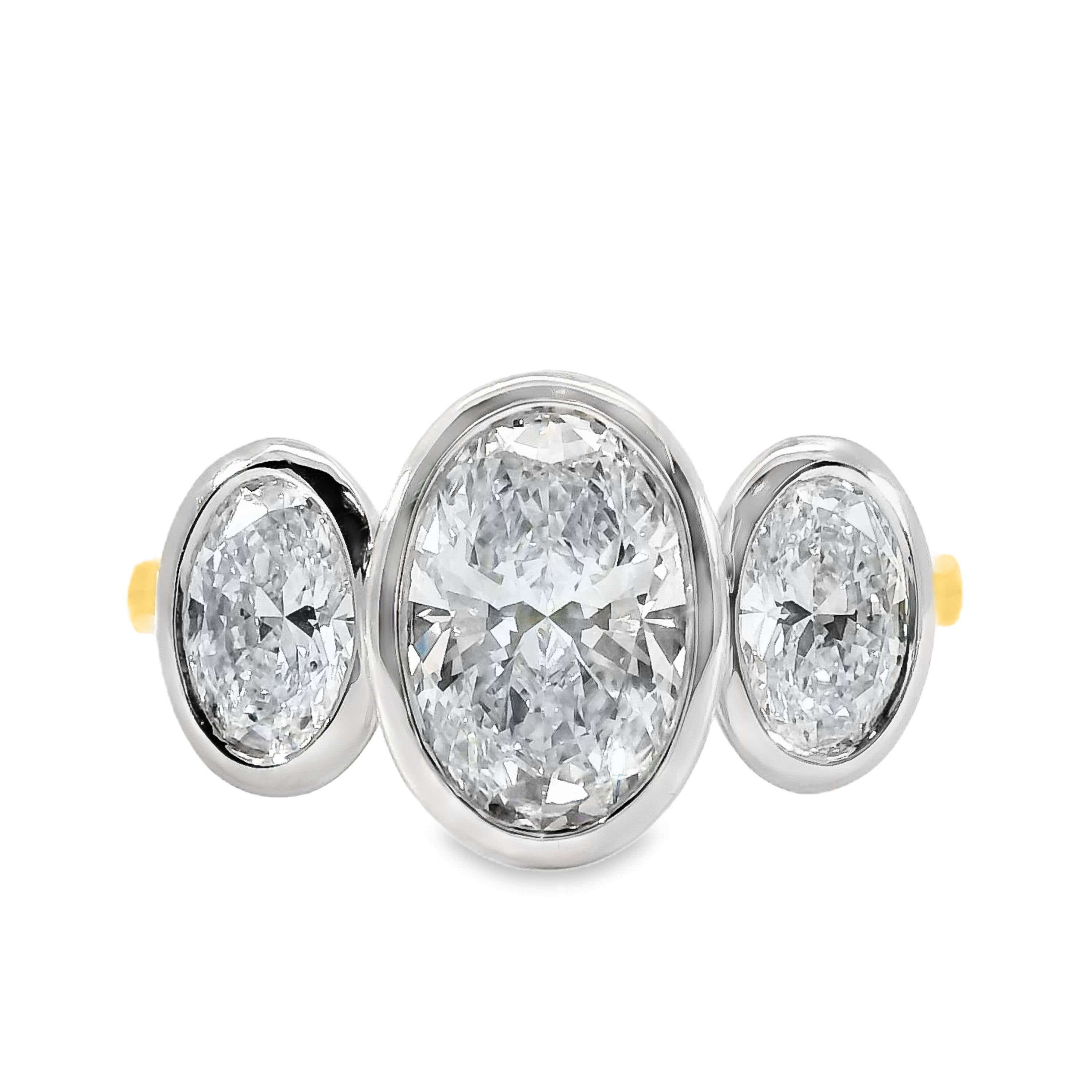 Tabitha Diamond Trilogy Oval Cut Engagement Ring