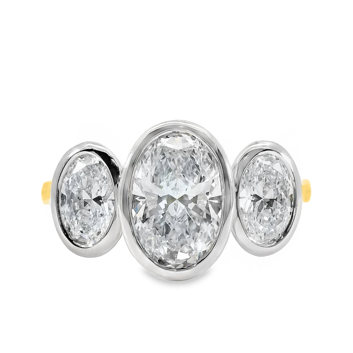 Tabitha Diamond Trilogy Oval Cut Engagement Ring