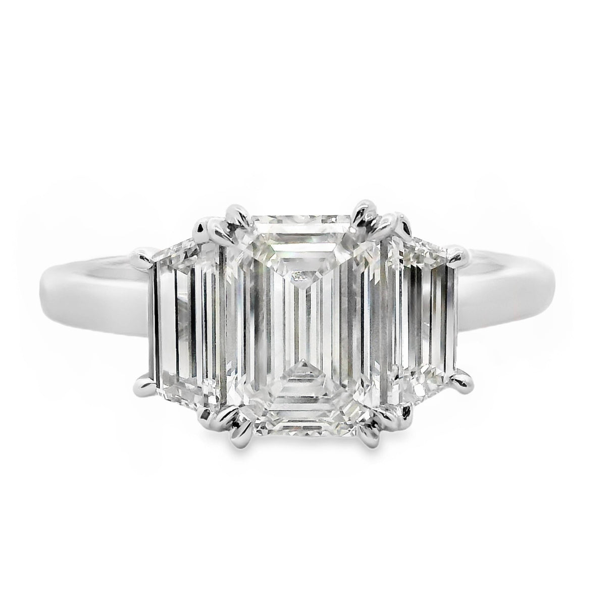 Adelaide Diamond Trilogy Emerald Cut Engagement Ring