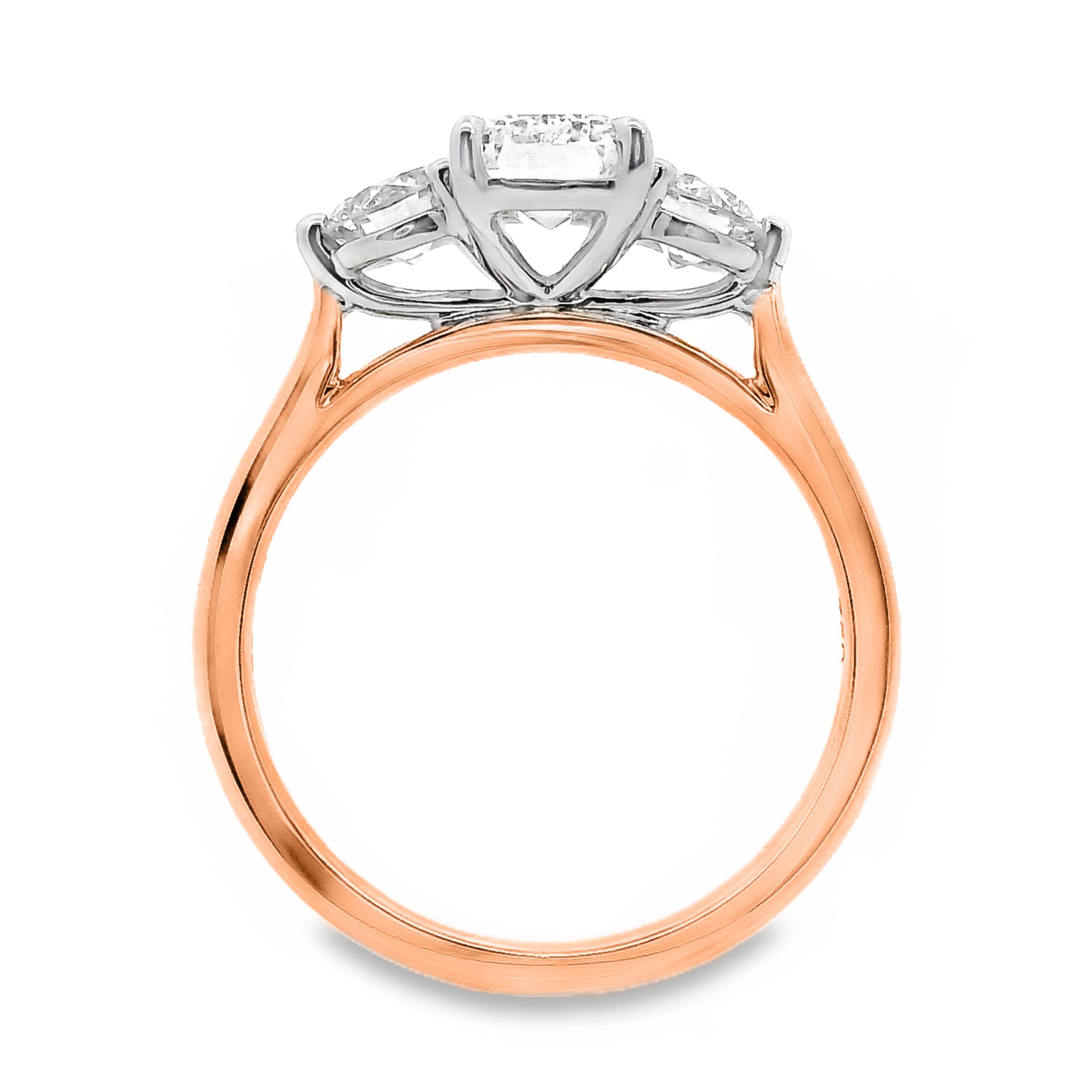 Lottie Diamond Trilogy Emerald Cut Engagement Ring