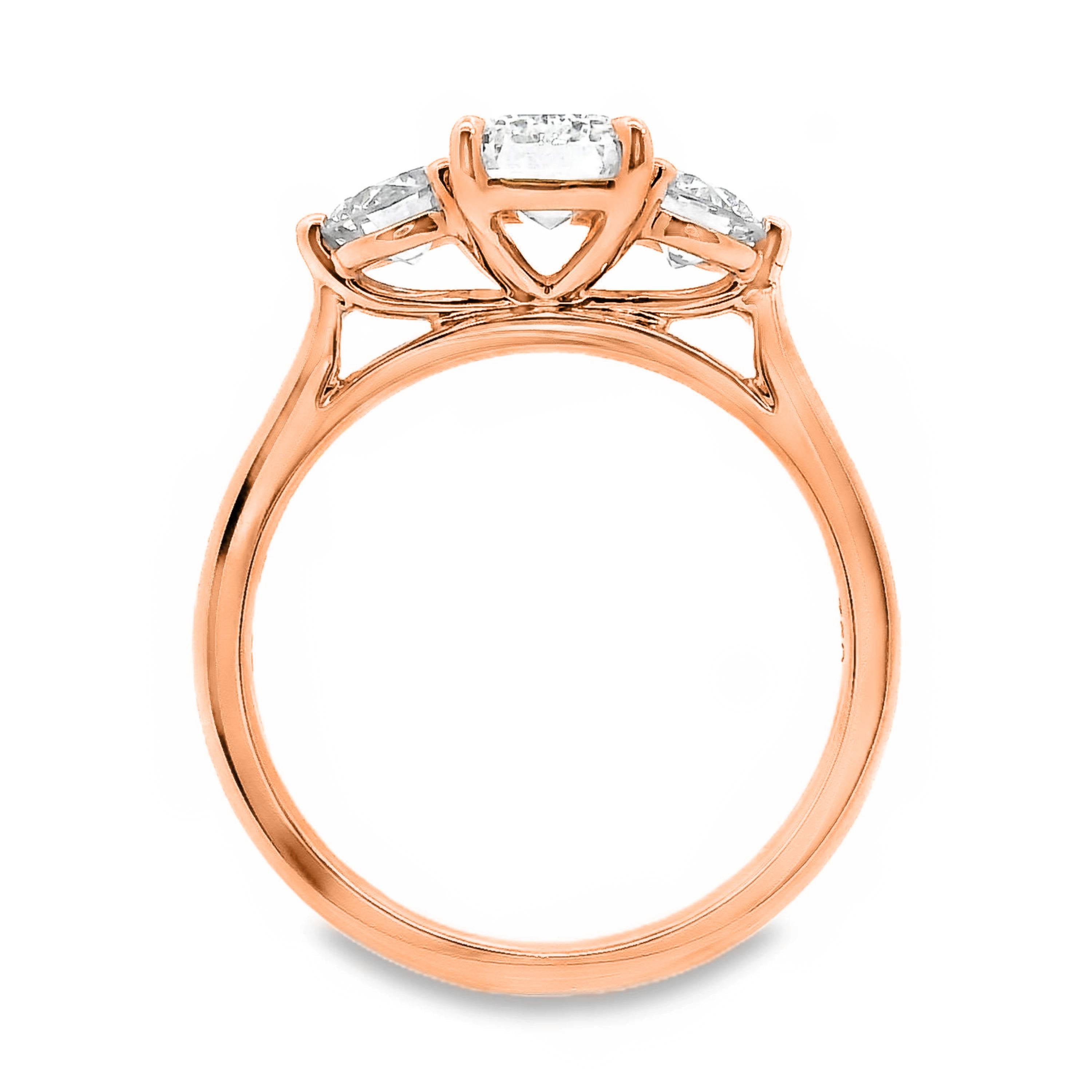 Lottie Diamond Trilogy Emerald Cut Engagement Ring