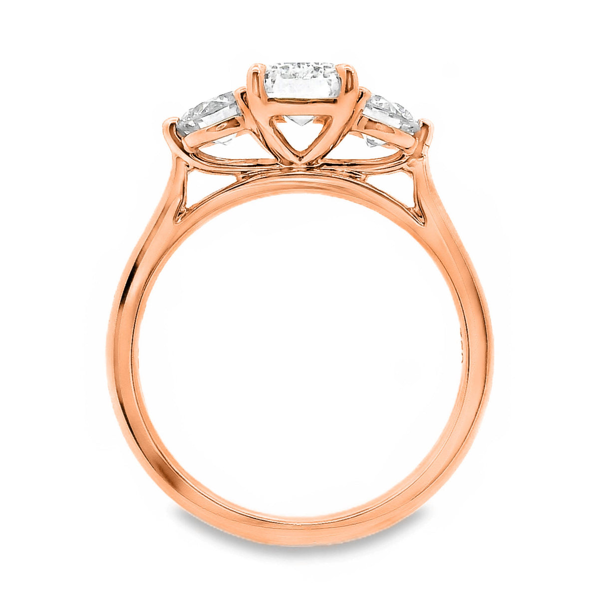 Lottie Diamond Trilogy Emerald Cut Engagement Ring