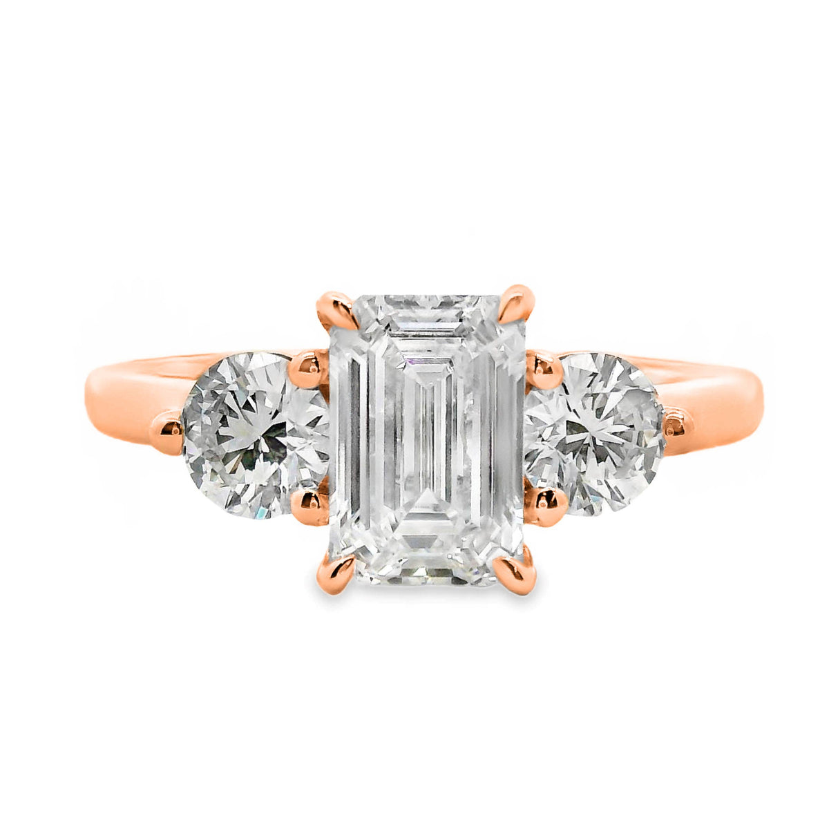 Lottie Lab Grown Diamond Trilogy Emerald Cut Engagement Ring