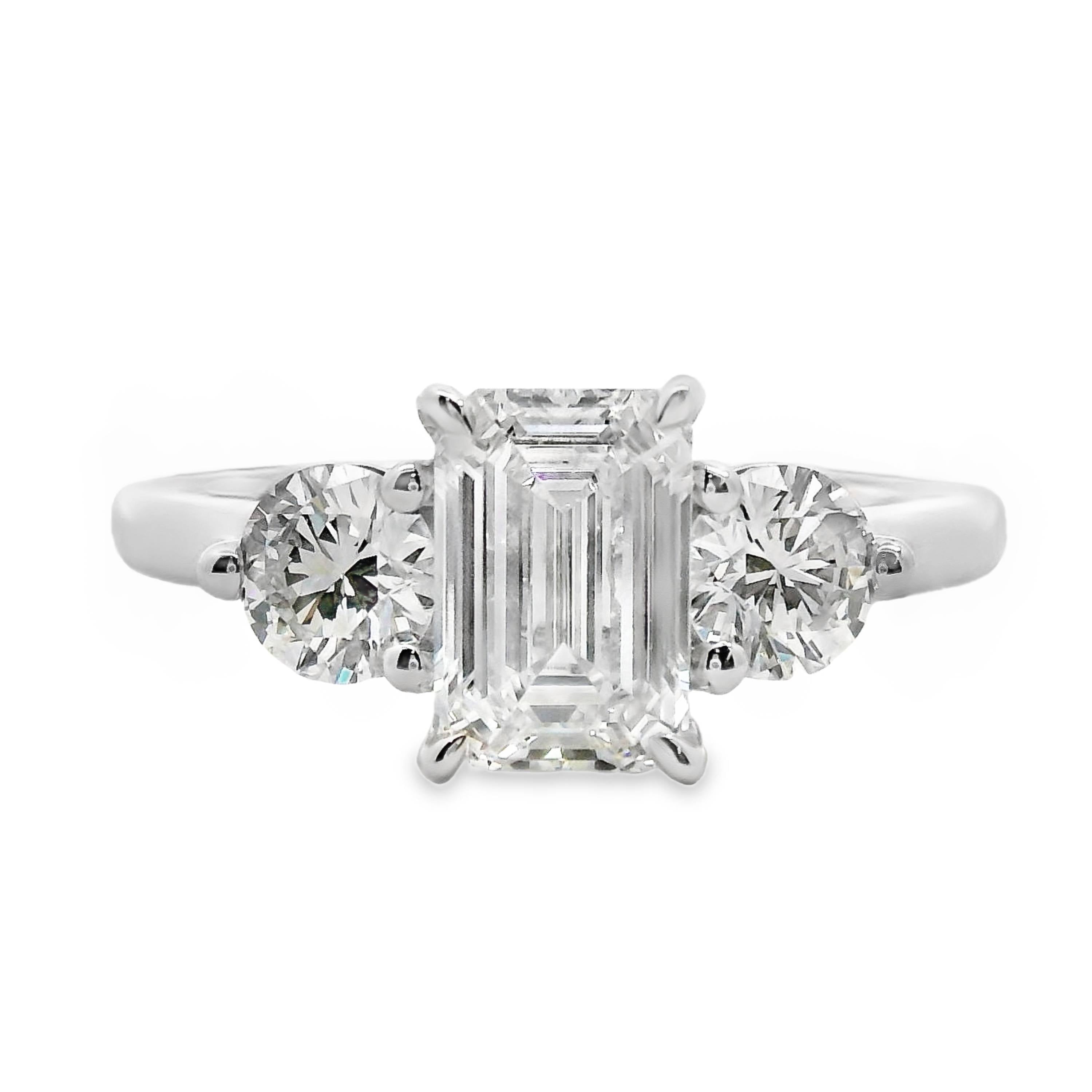Lottie Lab Grown Diamond Trilogy Emerald Cut Engagement Ring