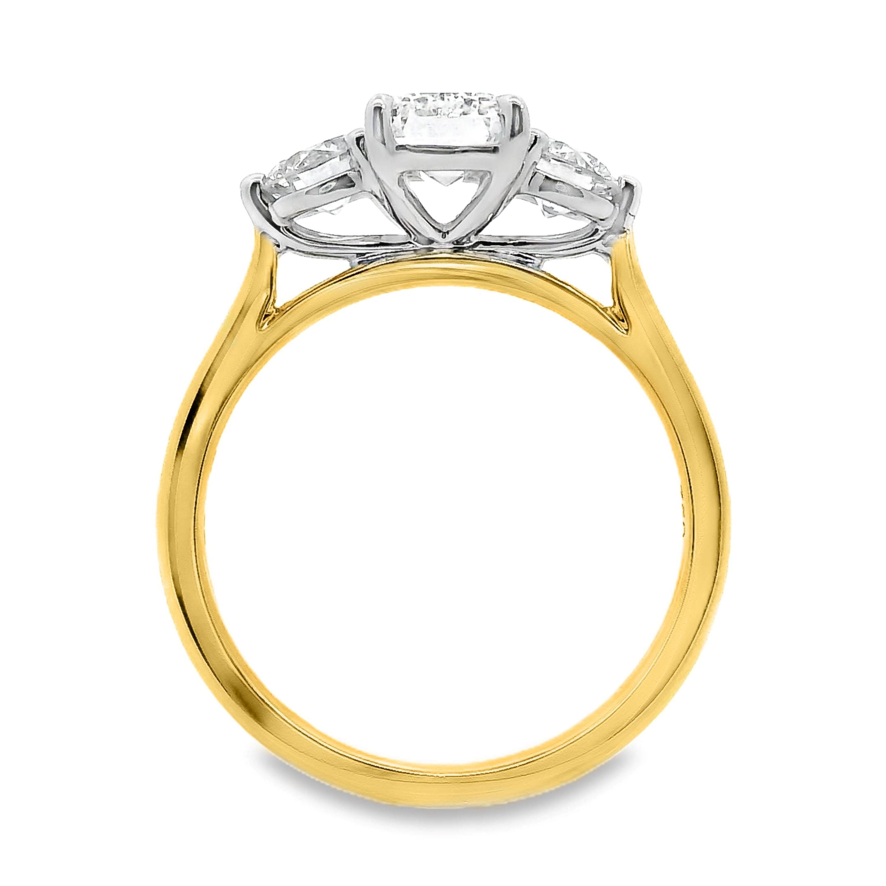 Lottie Diamond Trilogy Emerald Cut Engagement Ring