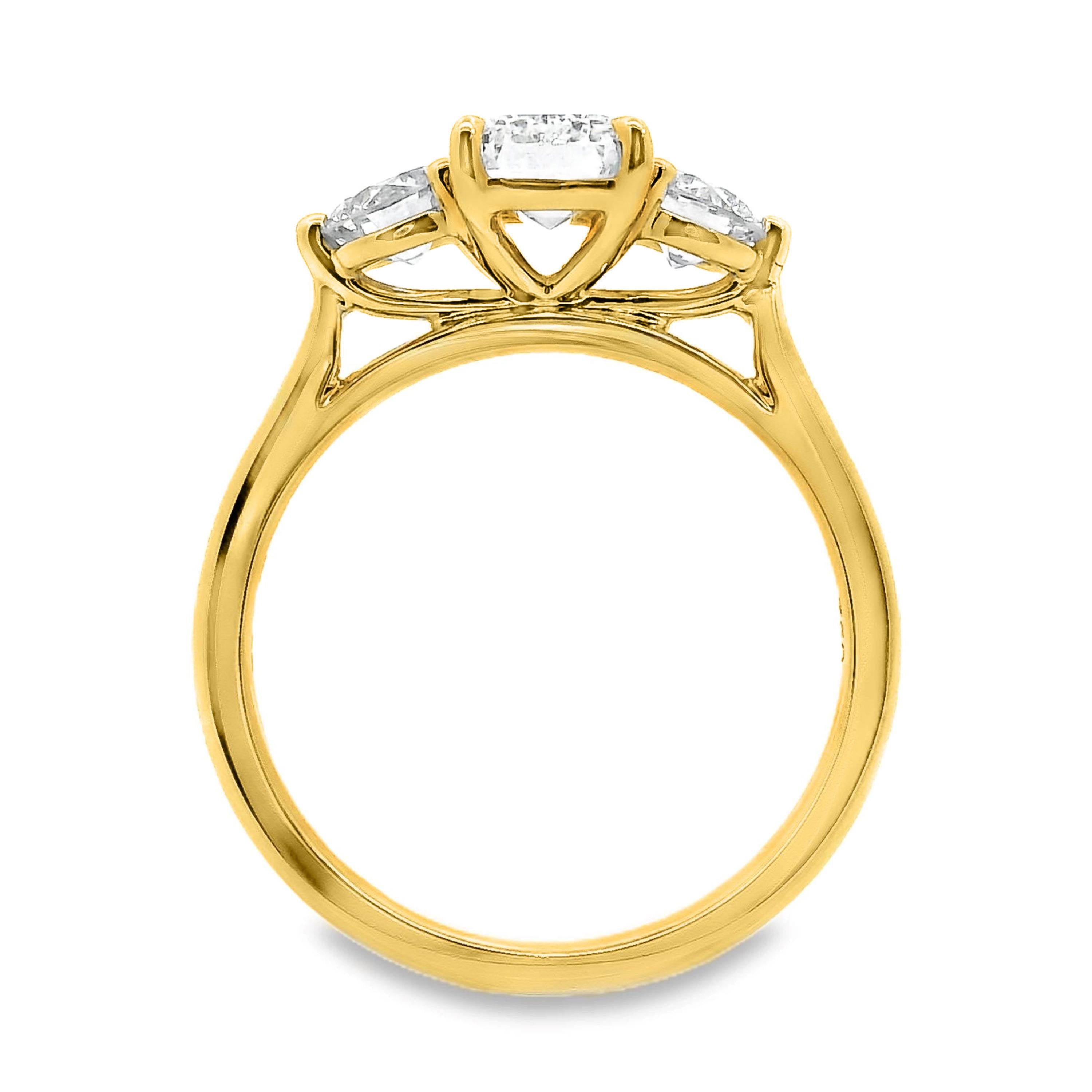 Lottie Diamond Trilogy Emerald Cut Engagement Ring