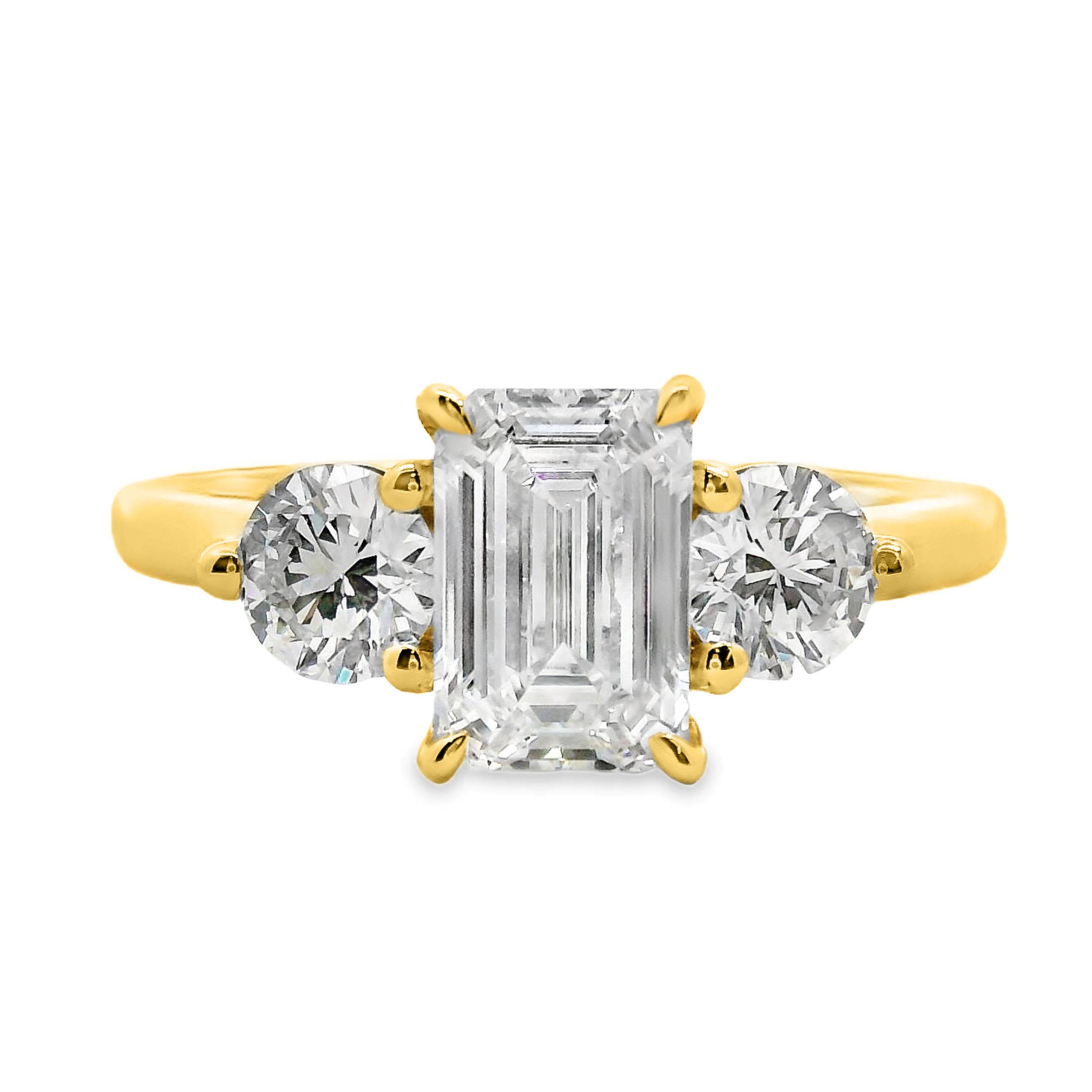 Lottie Lab Grown Diamond Trilogy Emerald Cut Engagement Ring