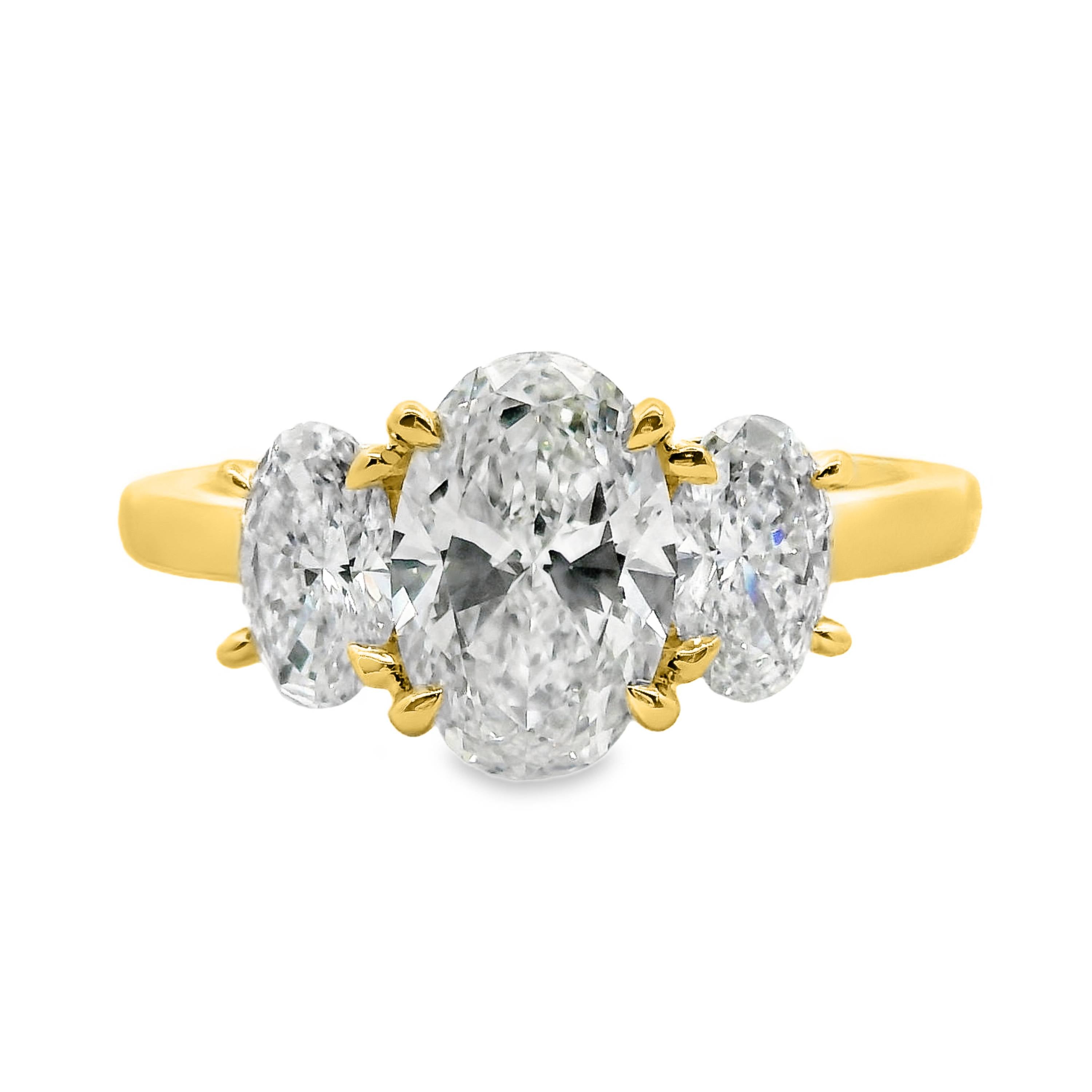 Mabel Lab Grown Diamond Trilogy Oval Cut Engagement Ring