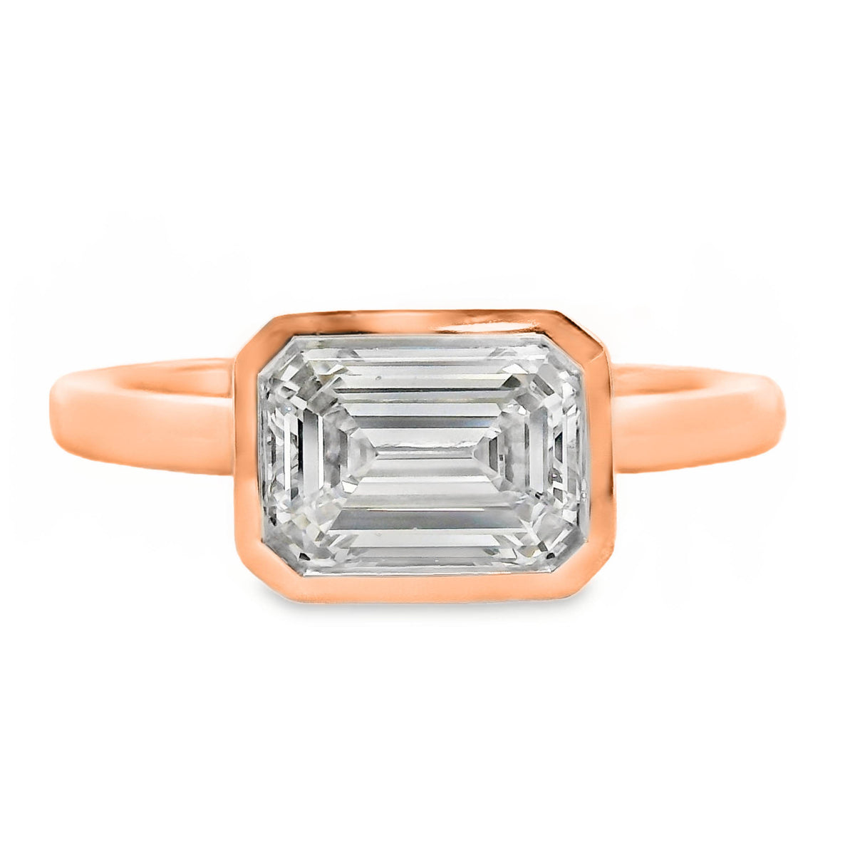 Mara Diamond Solitaire Emerald Cut Engagement Ring