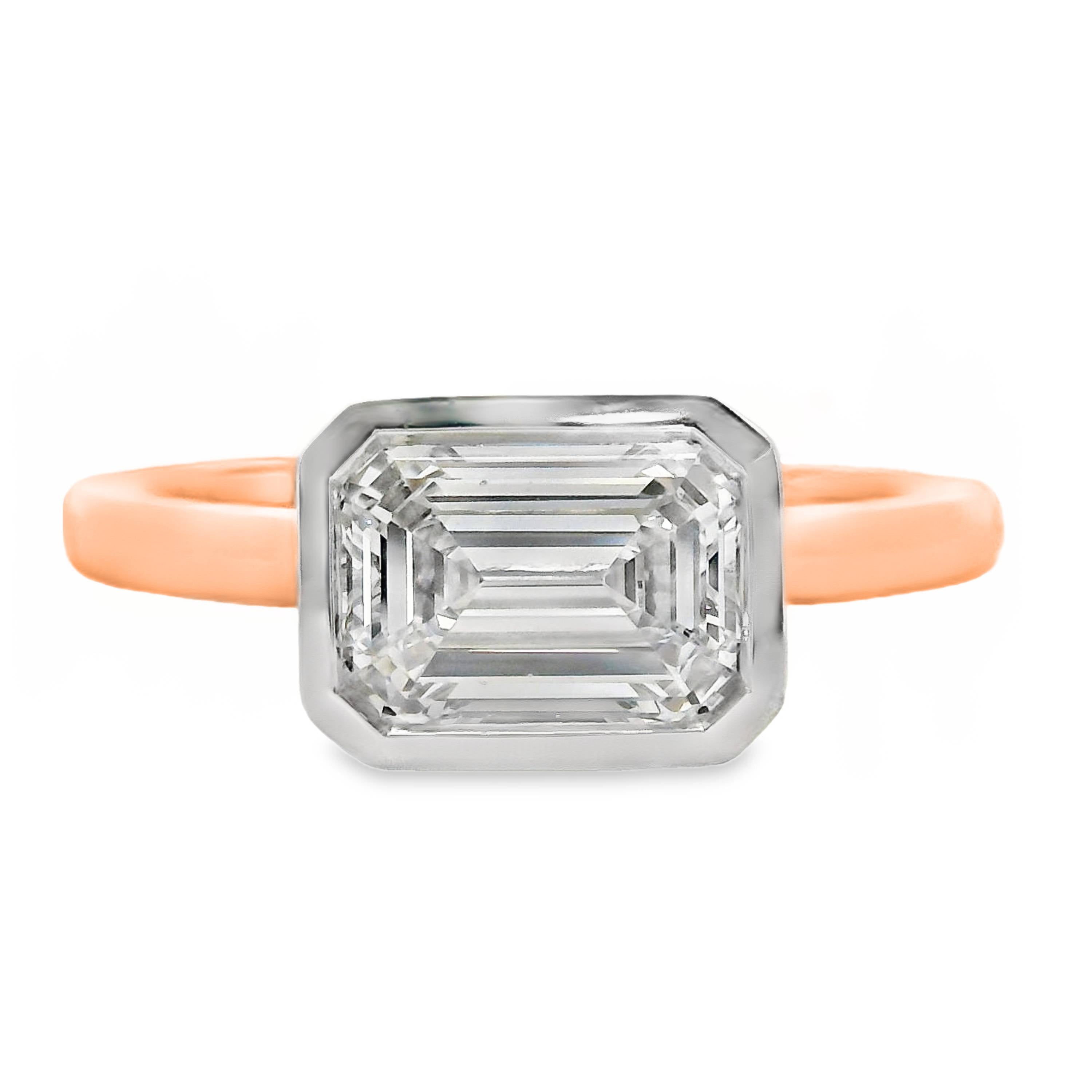 Mara Natural Diamond Solitaire Emerald Cut Engagement Ring