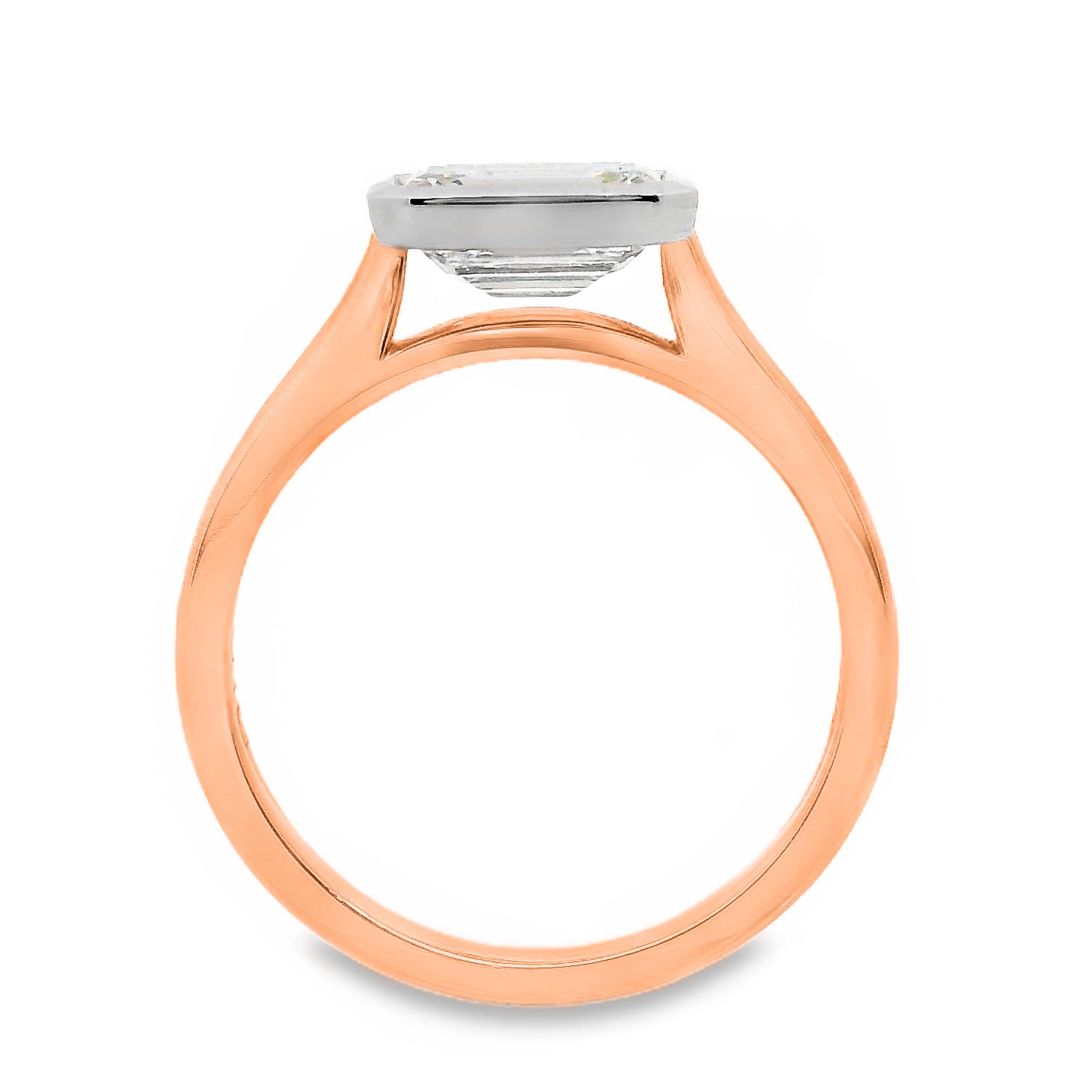 Mara Lab Grown Diamond Solitaire Emerald Cut Engagement Ring