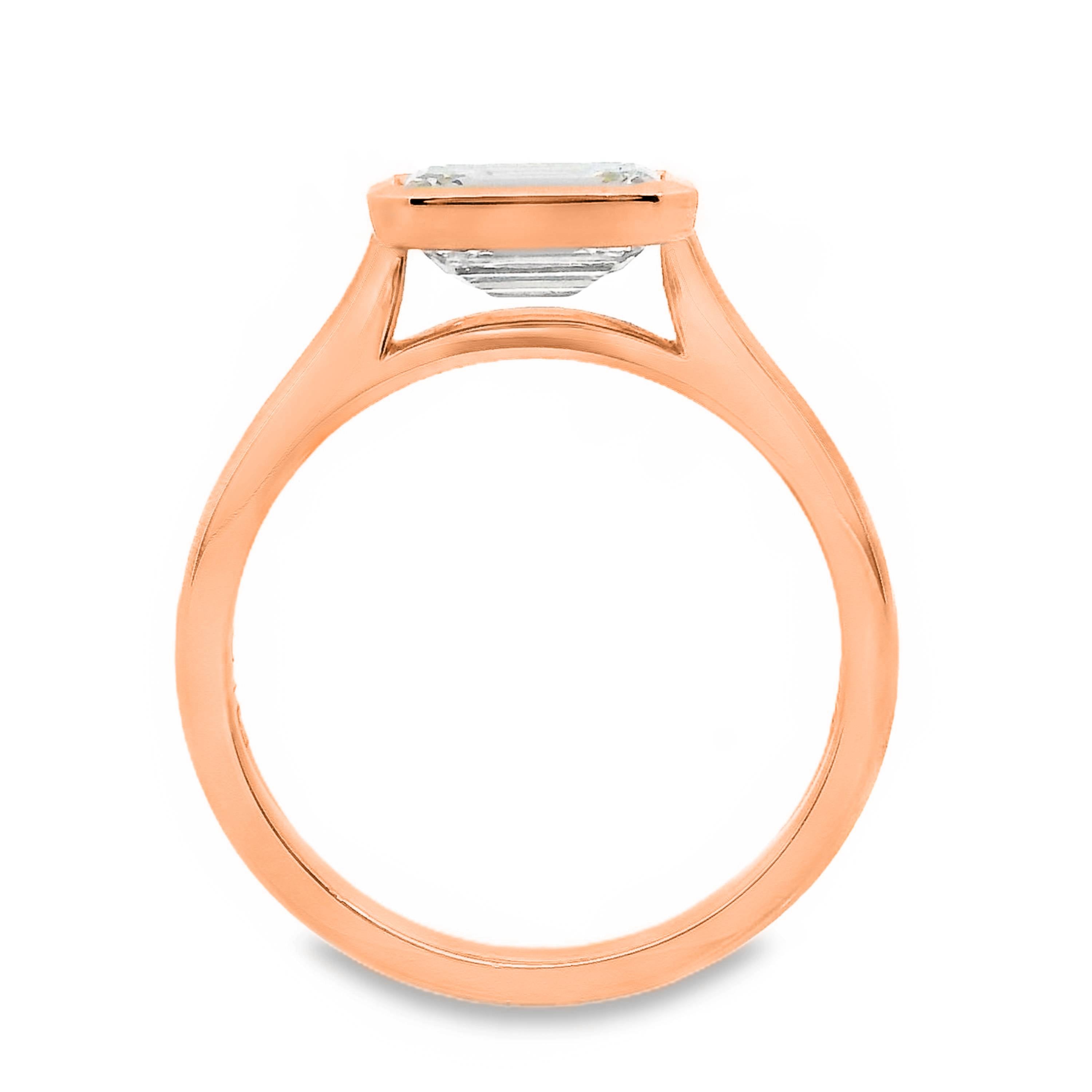 Mara Diamond Solitaire Emerald Cut Engagement Ring