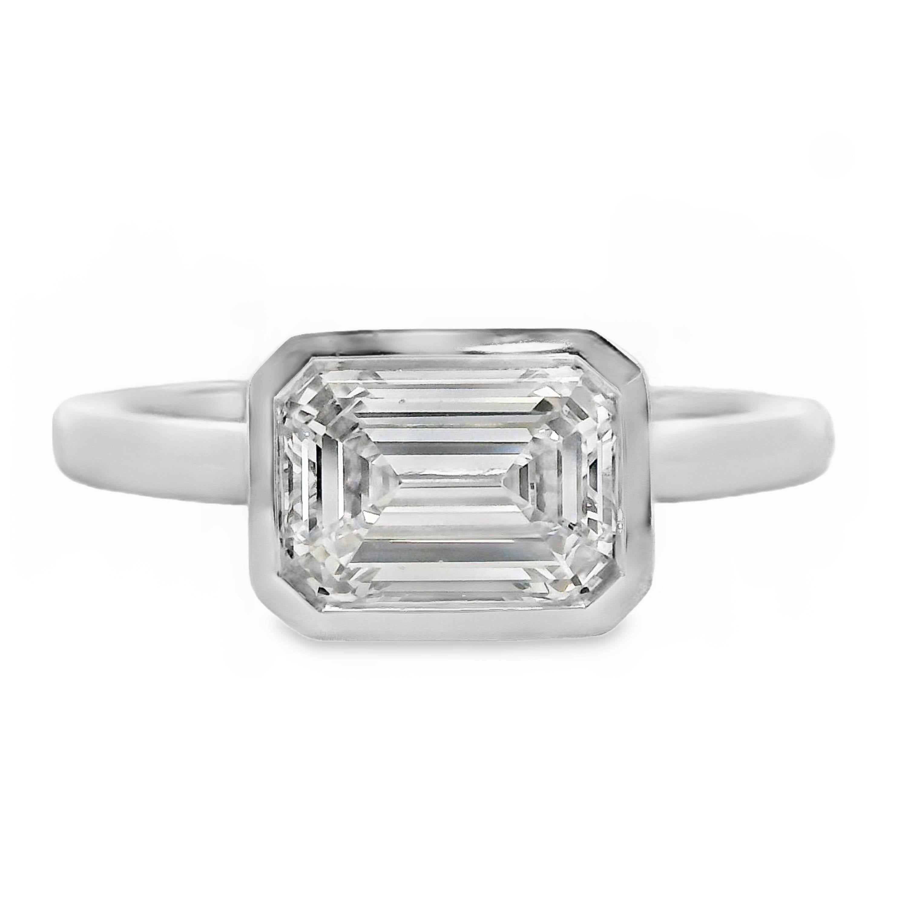 Mara Natural Diamond Solitaire Emerald Cut Engagement Ring