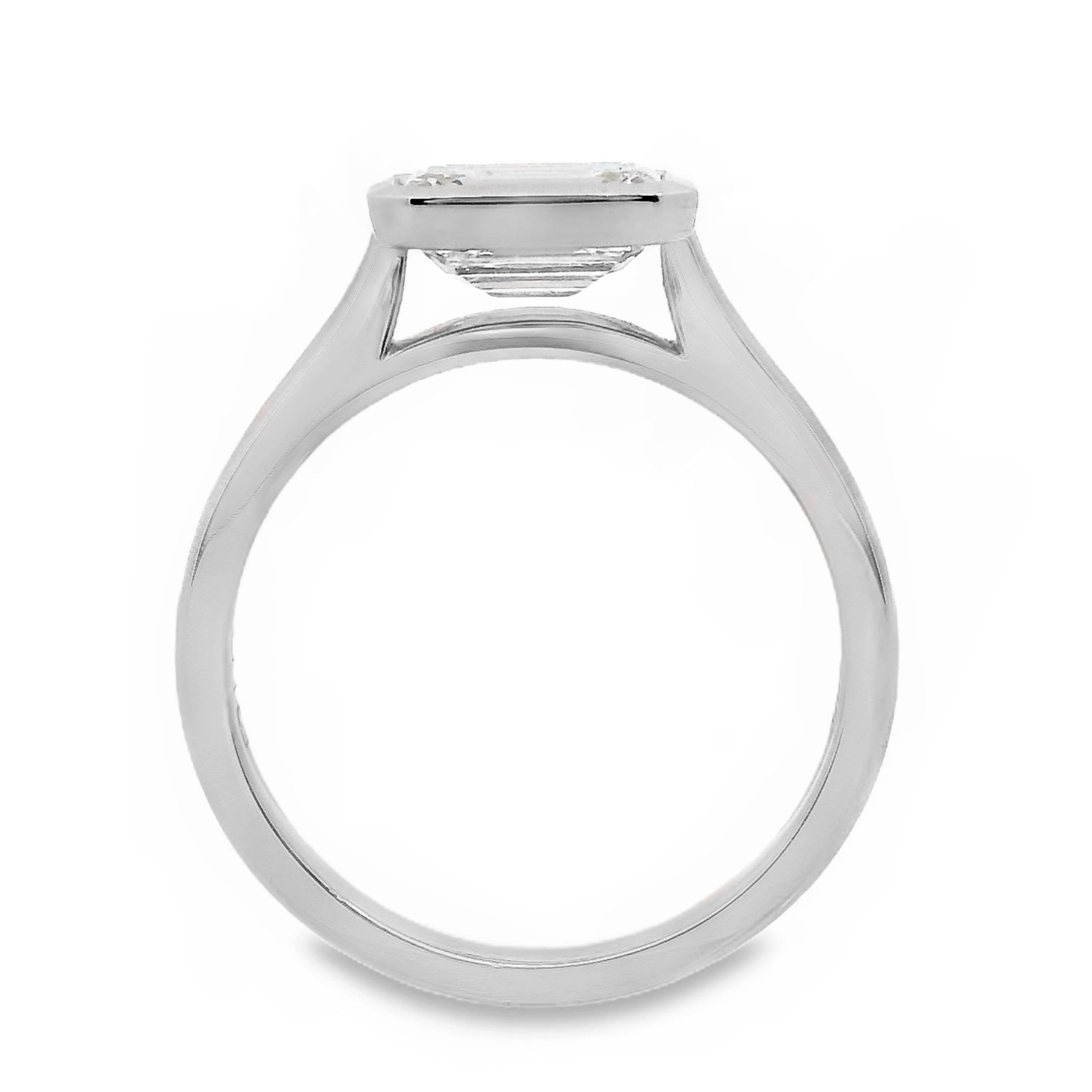 Mara Diamond Solitaire Emerald Cut Engagement Ring