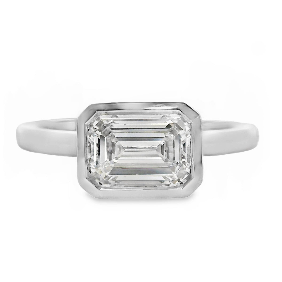 Mara Diamond Solitaire Emerald Cut Engagement Ring