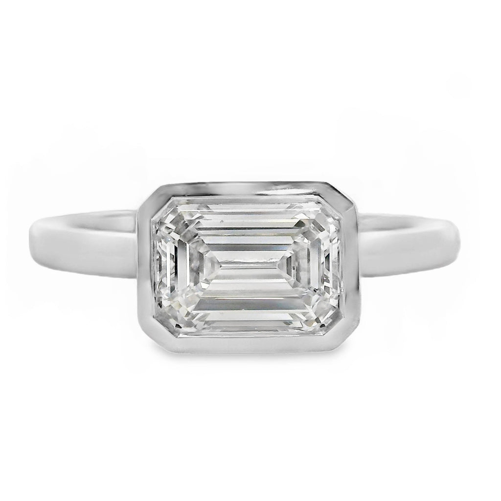 Mara Diamond Solitaire Emerald Cut Engagement Ring