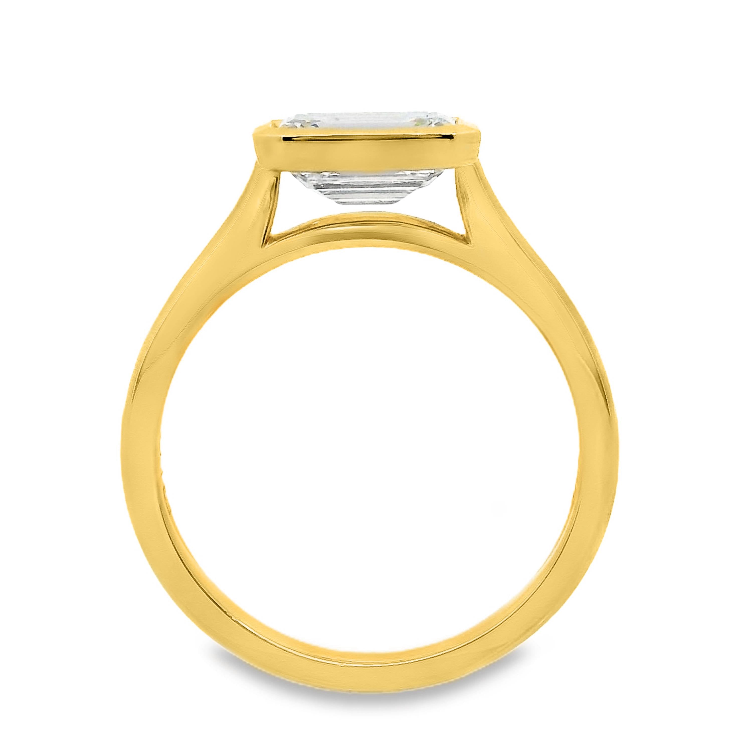 Mara Diamond Solitaire Emerald Cut Engagement Ring