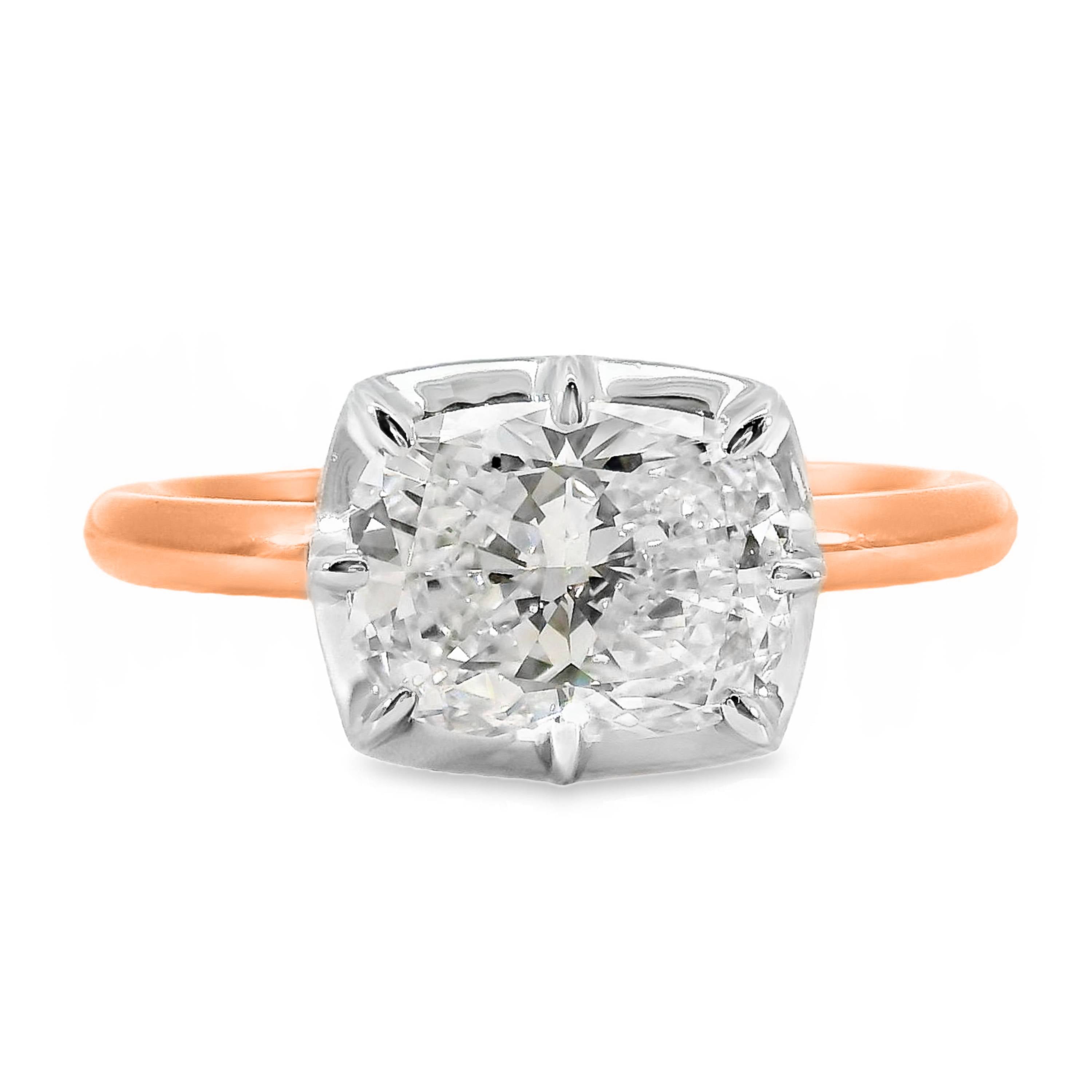 Georgina Diamond Solitaire Cushion Cut Engagement Ring