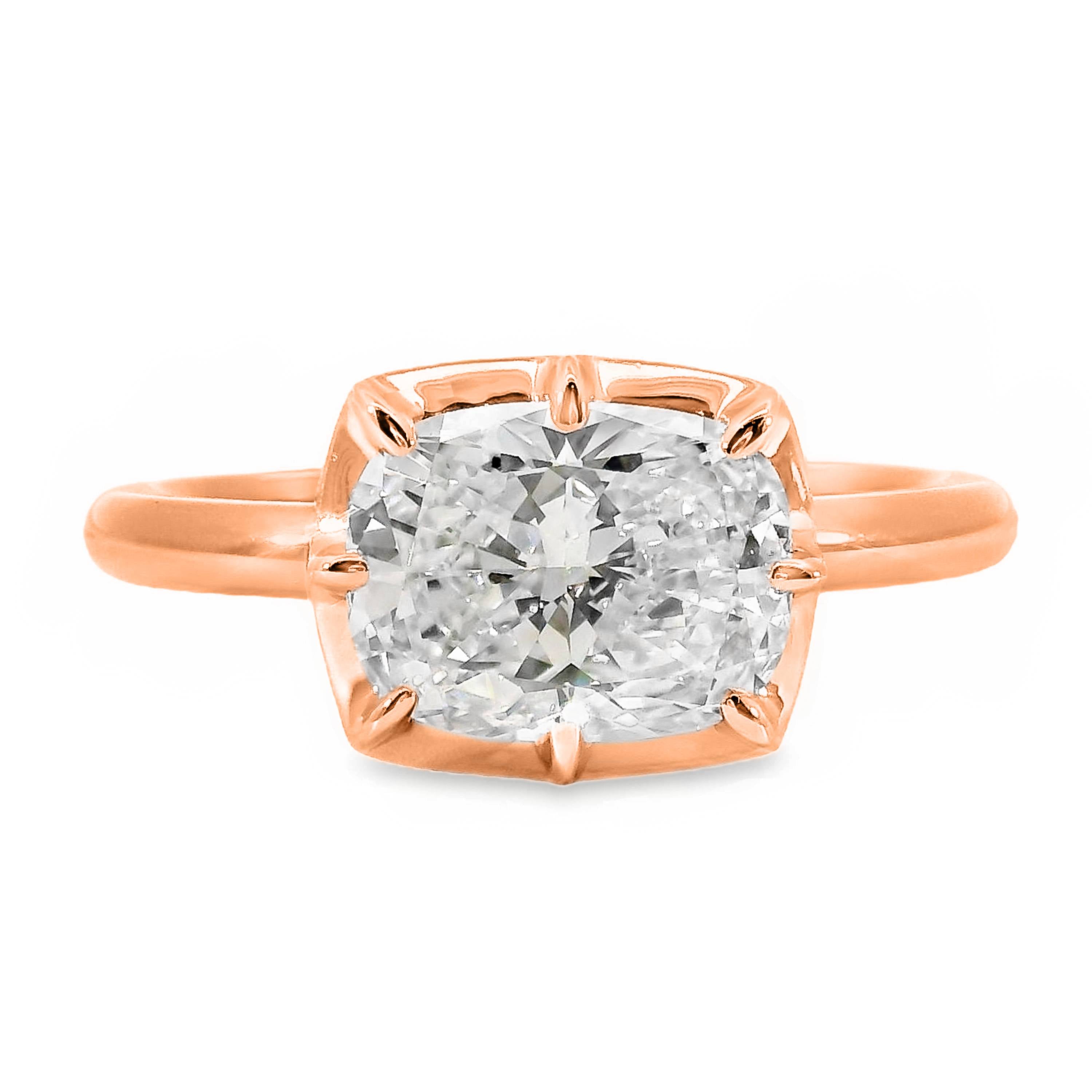 Georgina Lab Grown Diamond Solitaire Cushion Cut Engagement Ring