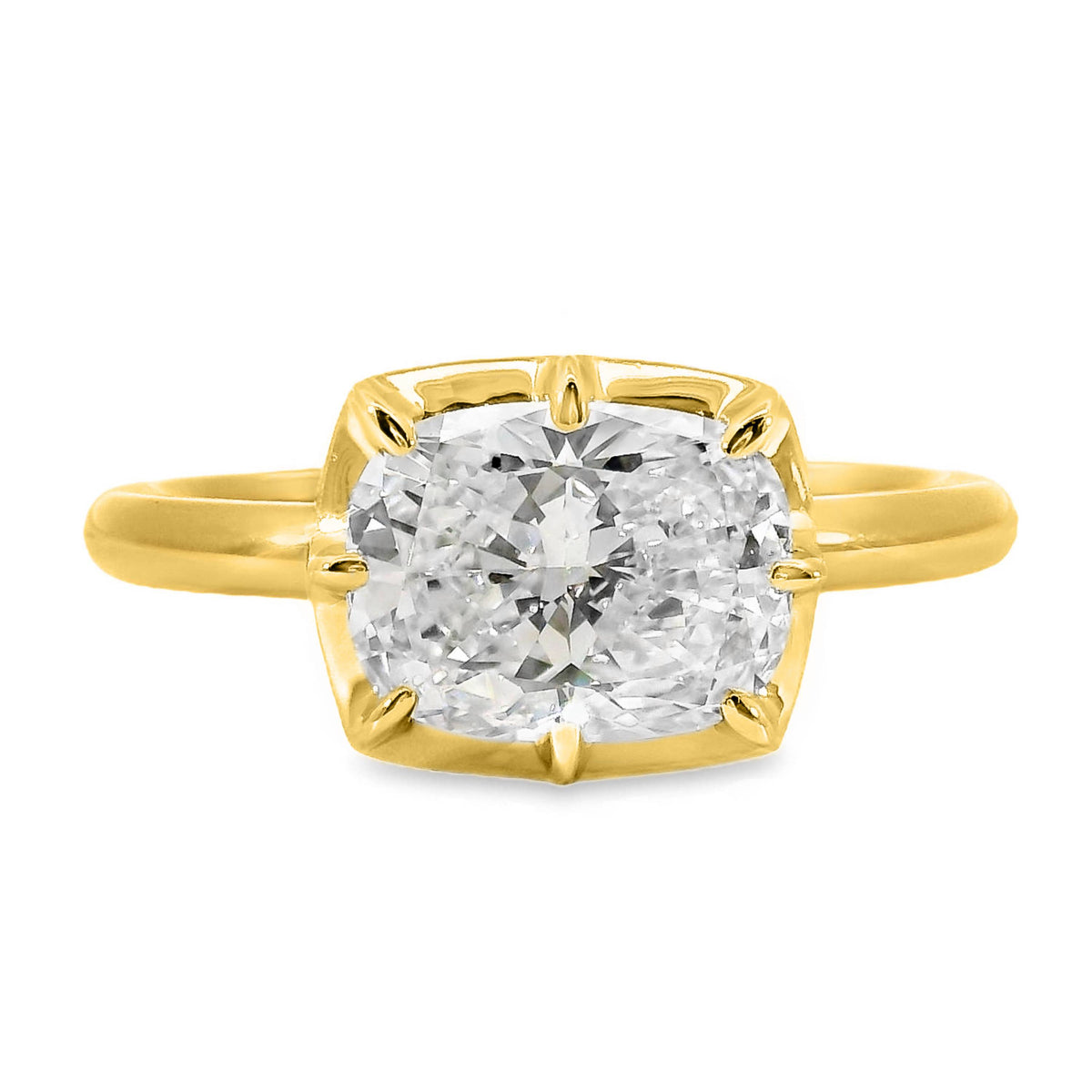 Georgina Lab Grown Diamond Solitaire Cushion Cut Engagement Ring