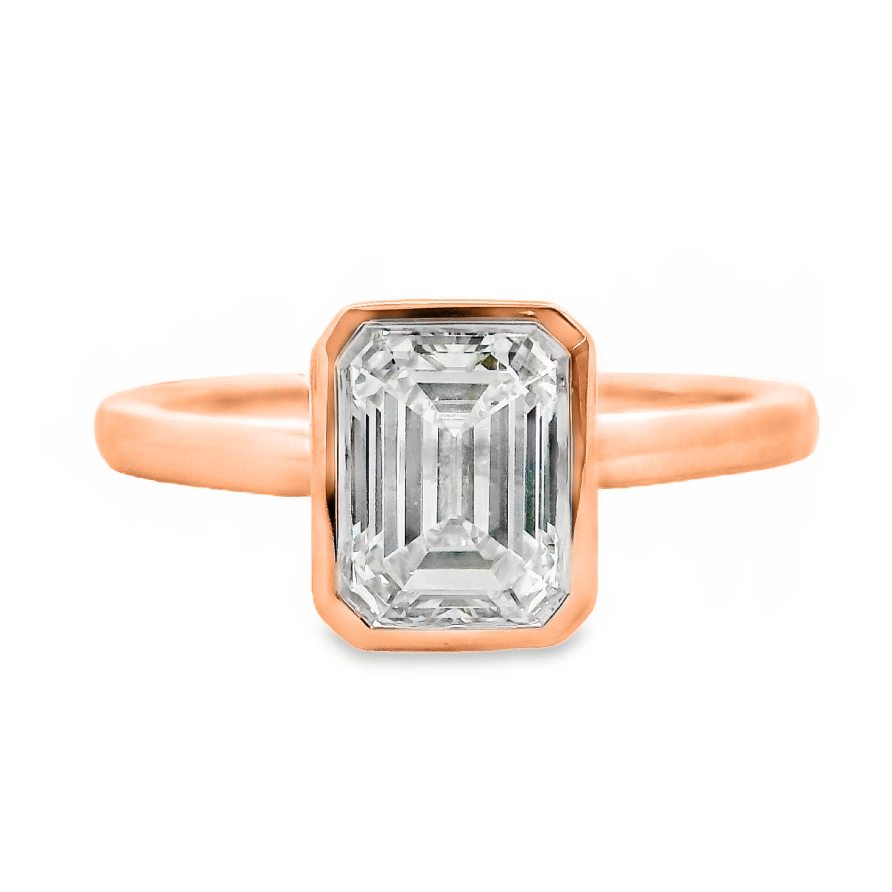 Norah Natural Diamond Solitaire Emerald Cut Engagement Ring